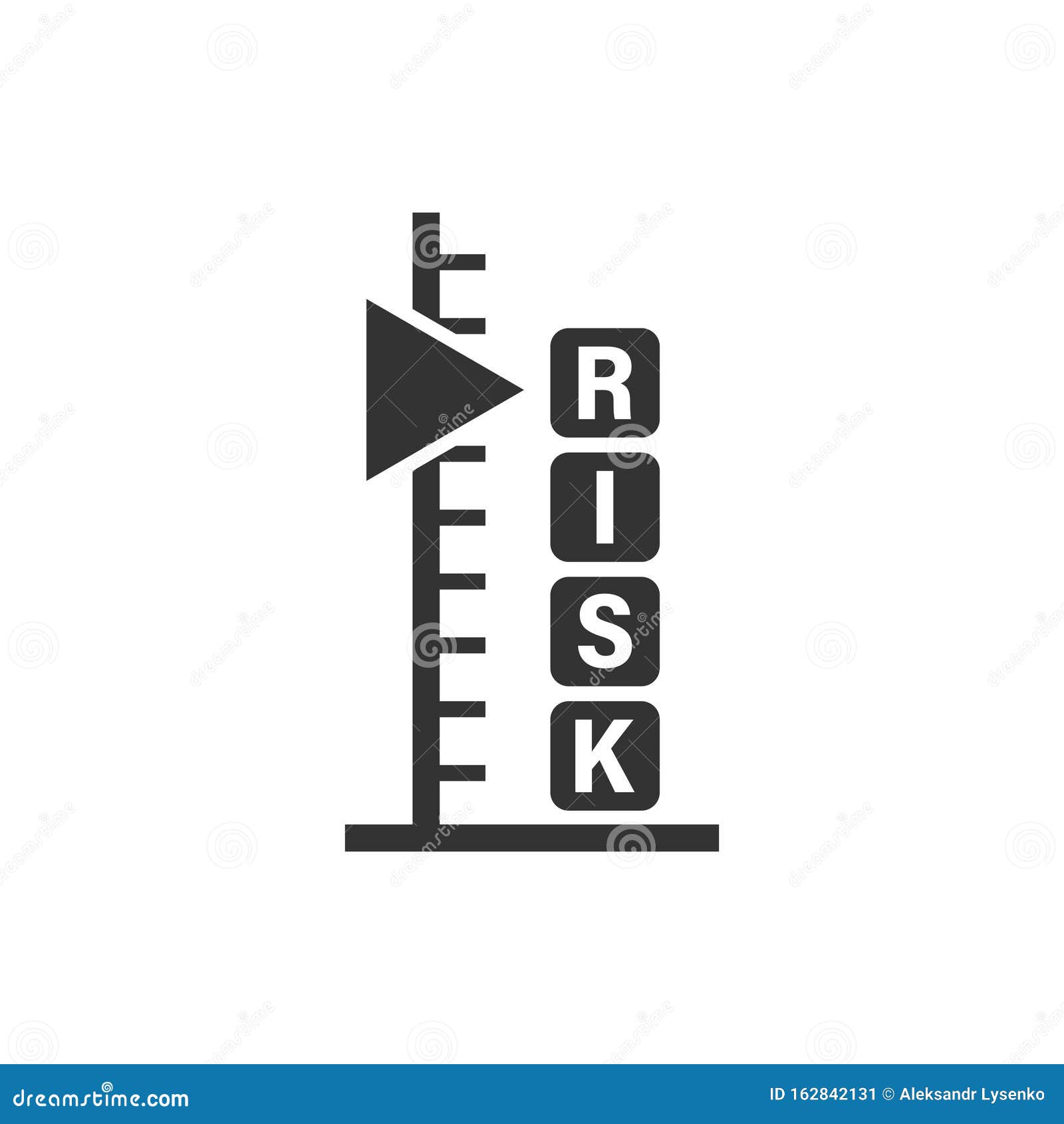 Risk Level Icon in Flat Style. Result Vector Illustration on White