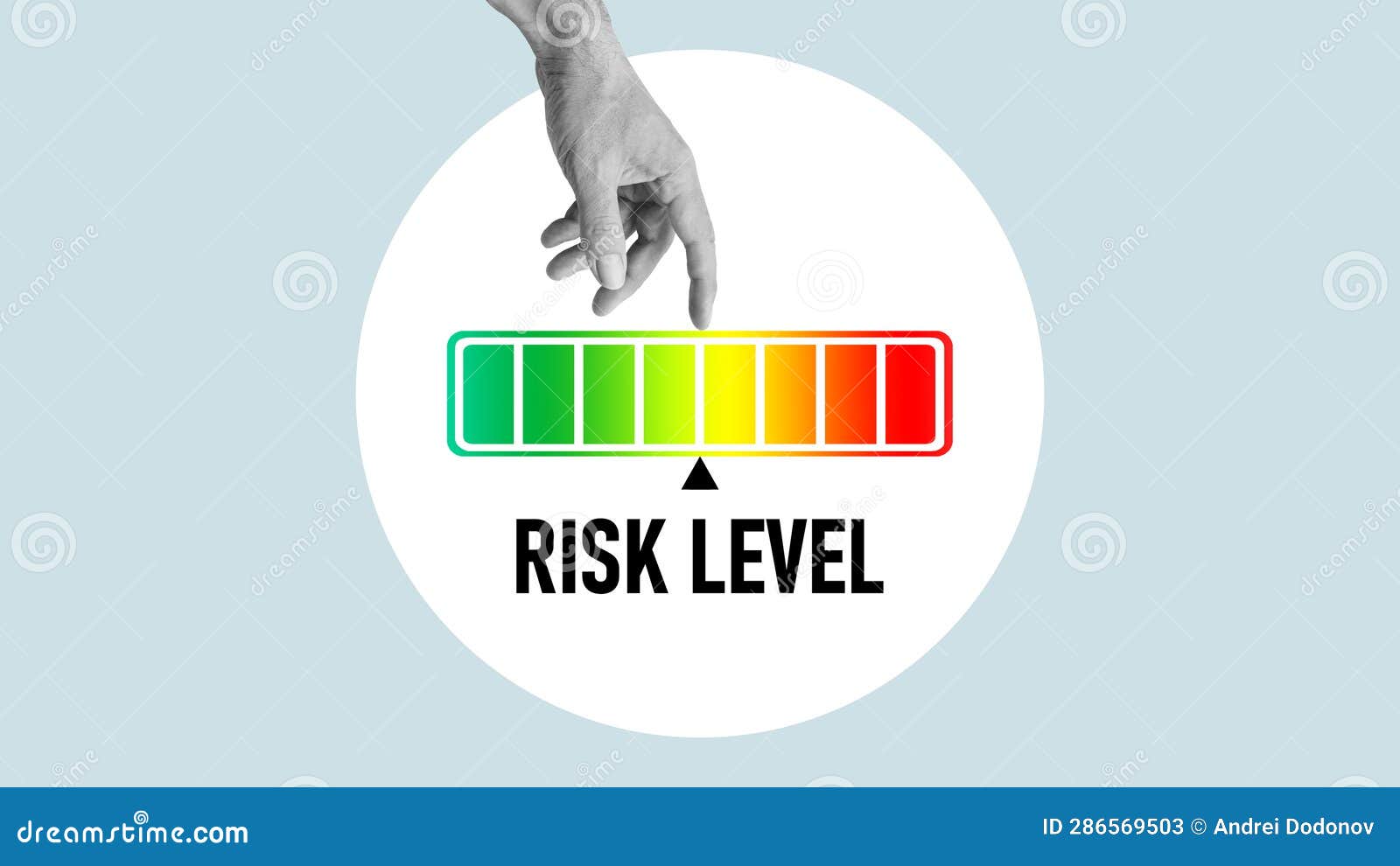 Risk Level Indicator Rating. Risk Management and Assessment Concept