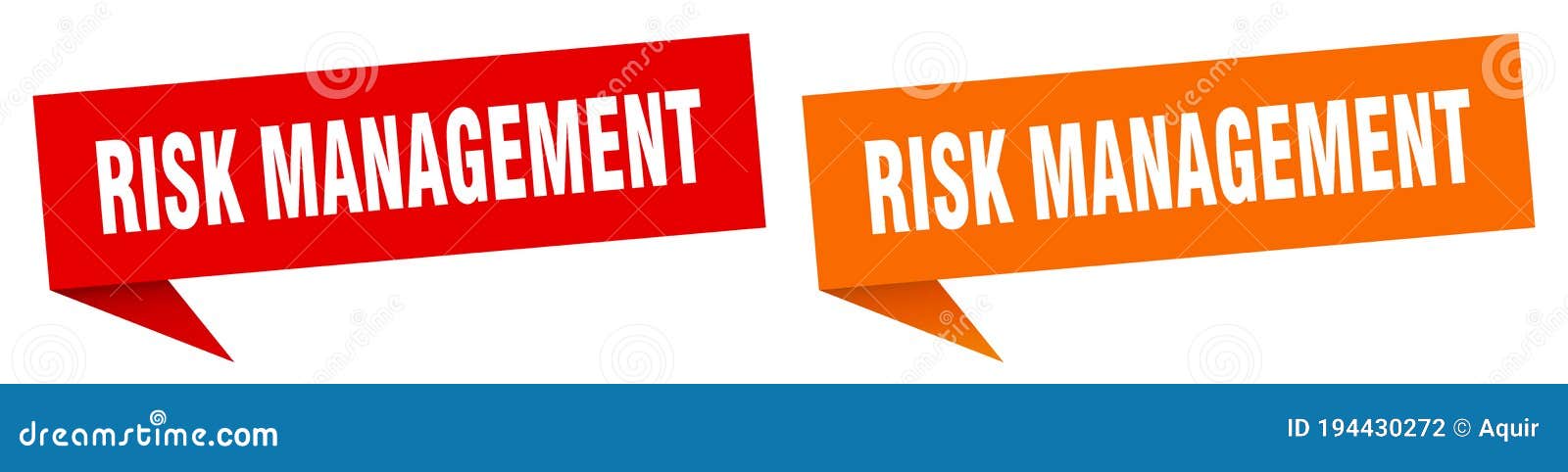 Risk Management Banner. Risk Management Speech Bubble Label Set Stock