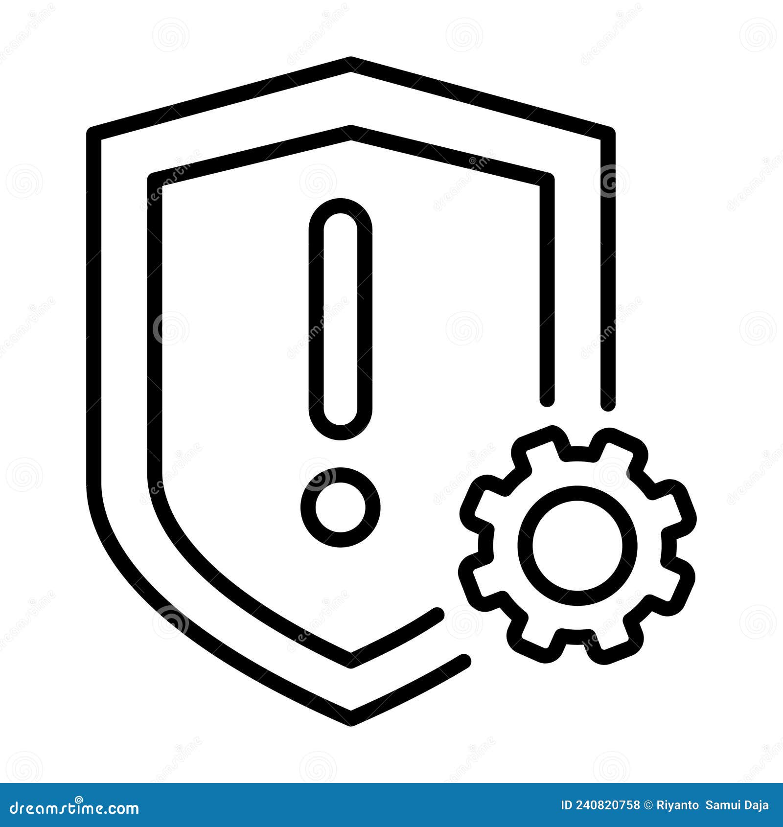 Risk Management Black and White Icon Illustration Stock Vector