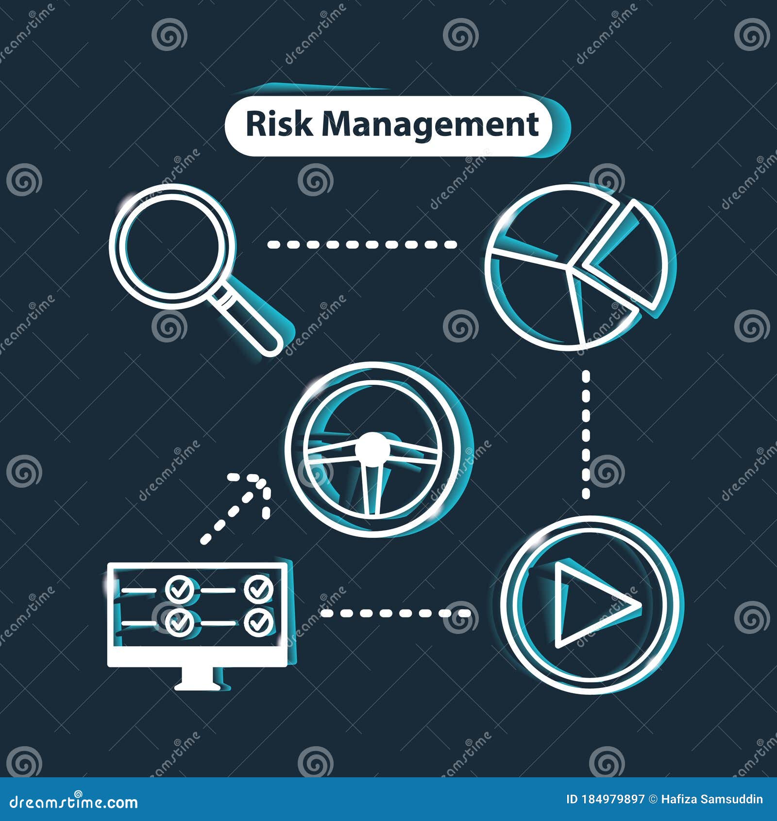 Risk Management Concept. Vector Illustration Decorative Design Stock