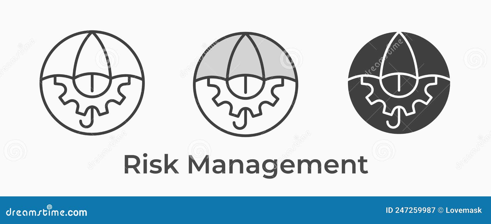 Risk Management Icon. Black Vector Illustration Isolated on White