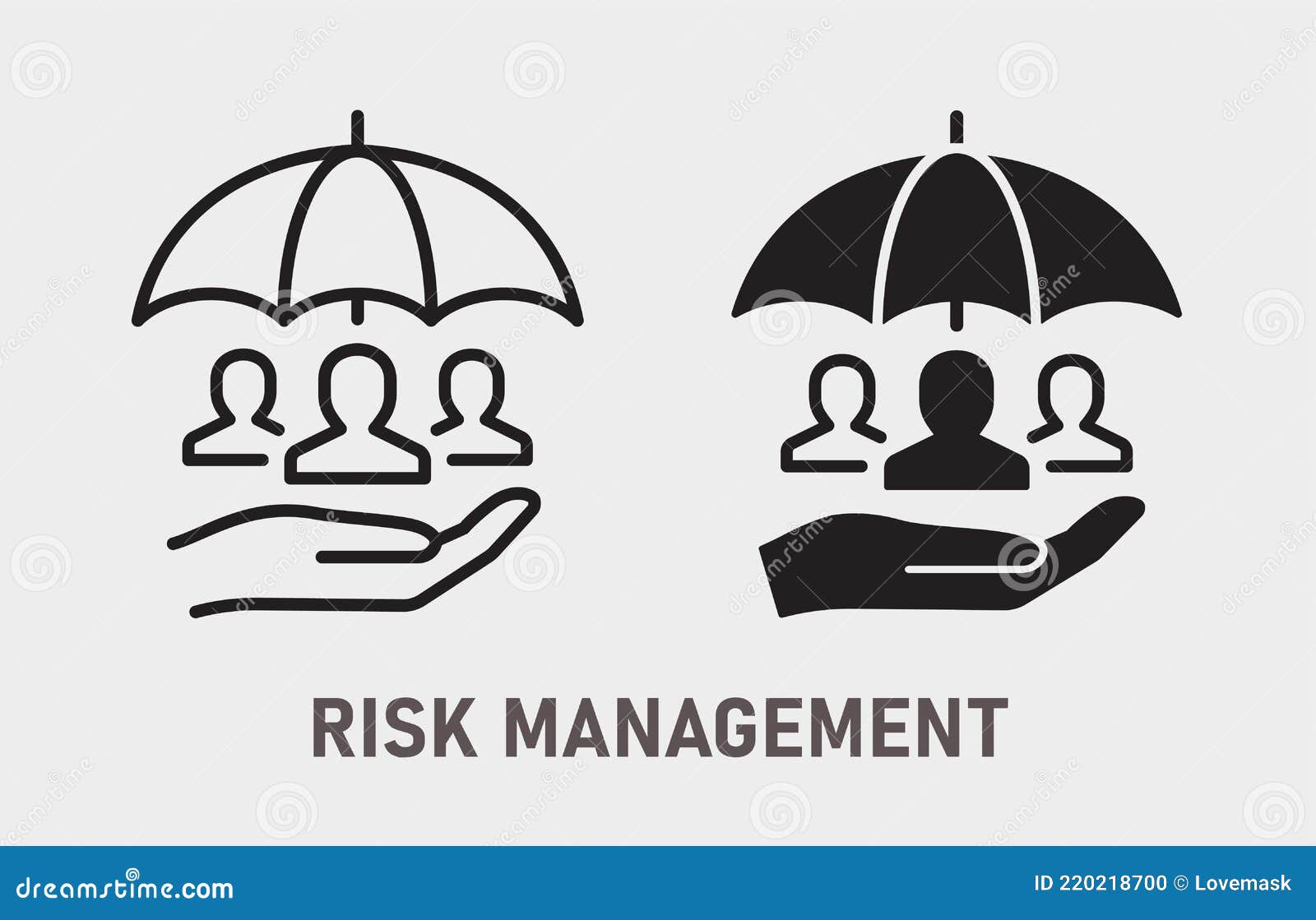 Risk Management Icon on White Background. Vector Illustration. Stock