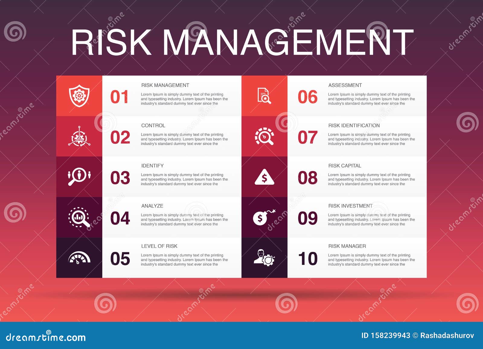 Risk Management Infographic 10 Option Stock Vector - Illustration of