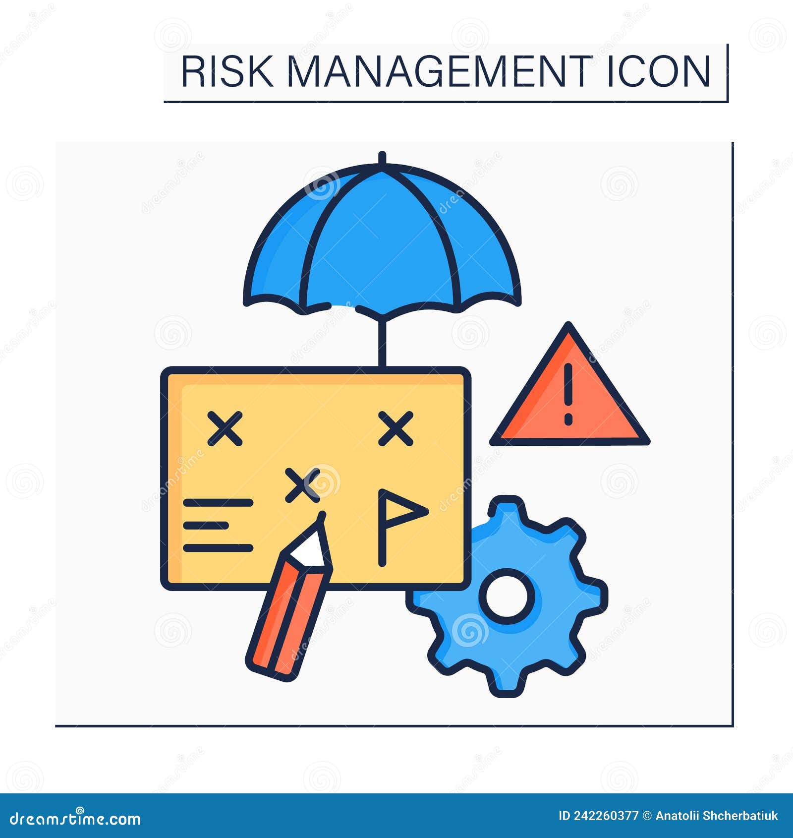 Risk Management Plan Color Icon Stock Vector - Illustration of