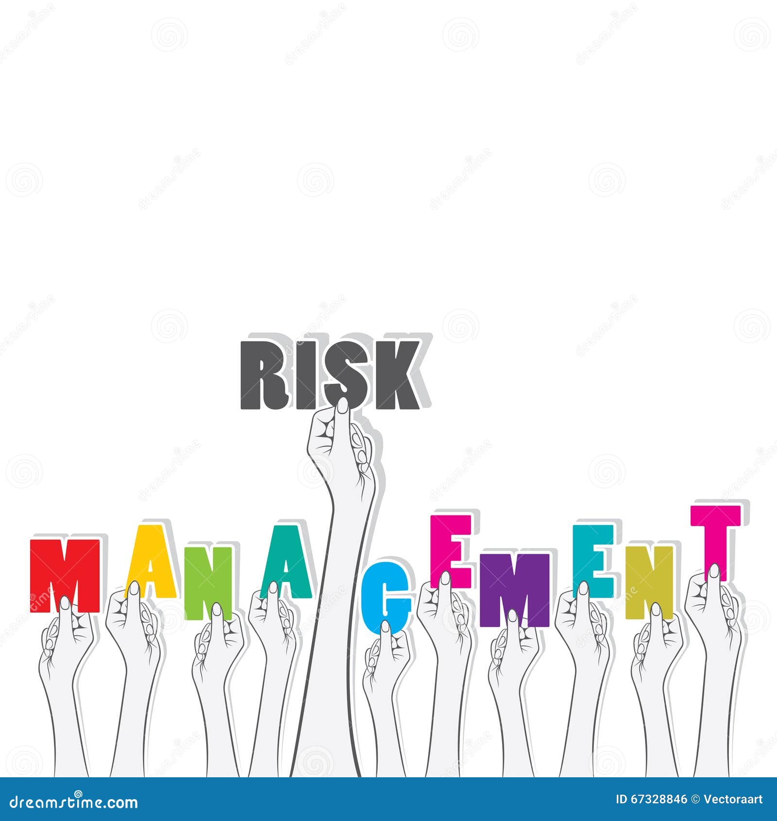 Risk Management Text Banner Design Stock Vector - Illustration of hand