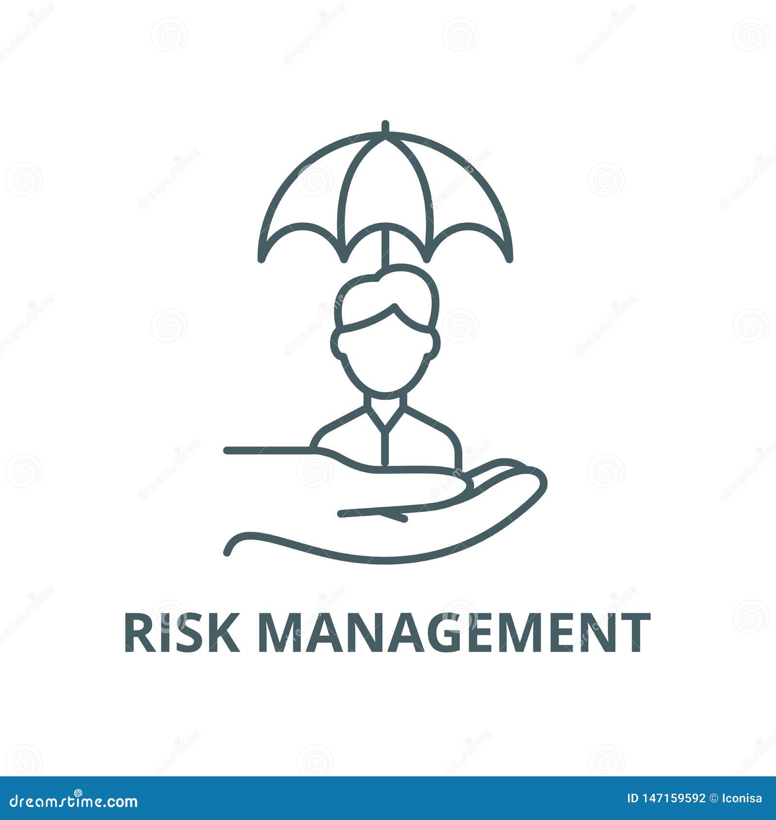 Risk Management Vector Line Icon, Linear Concept, Outline Sign, Symbol