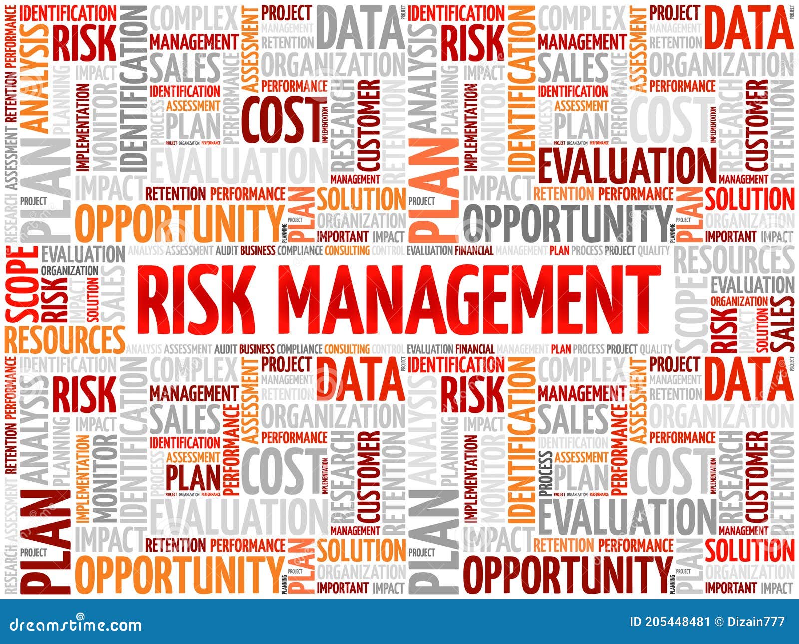 Risk Management word cloud stock illustration. Illustration of policy