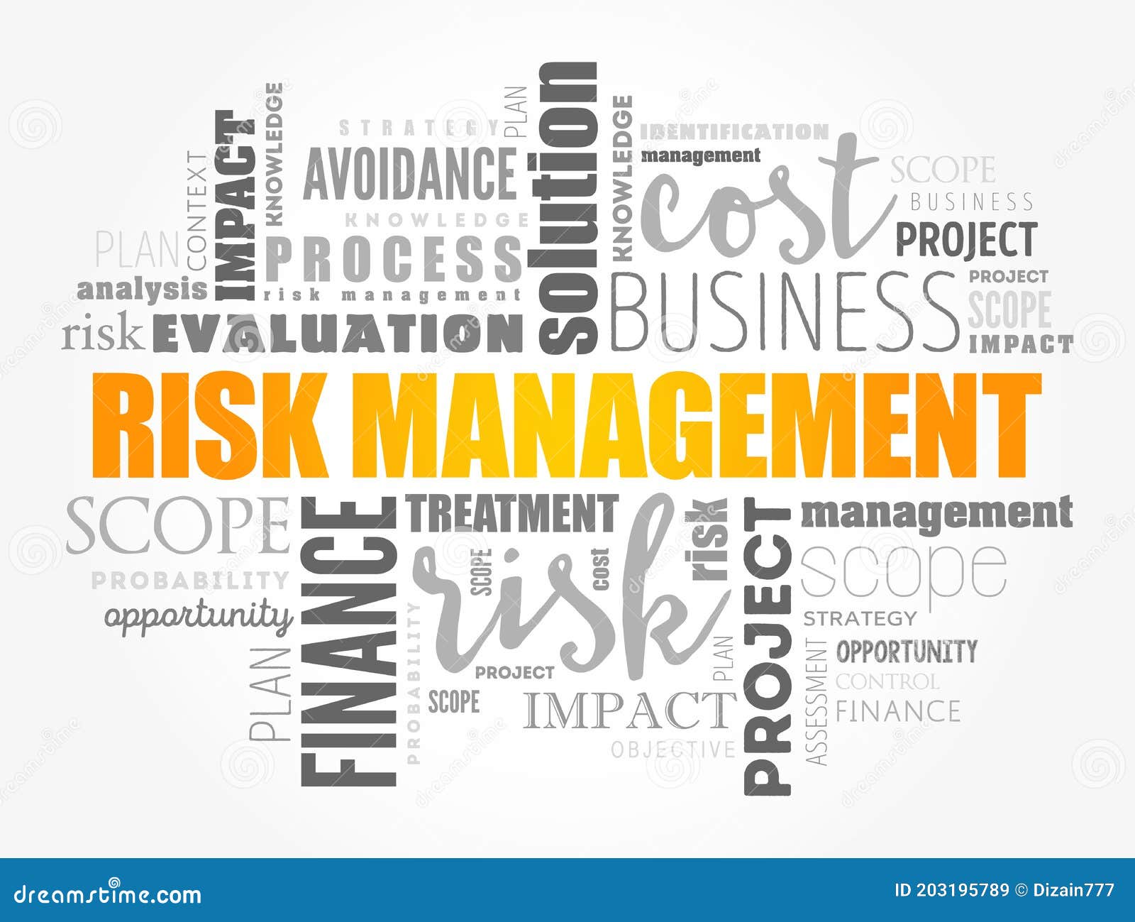 Risk Management Word Cloud Collage Concept Stock Illustration