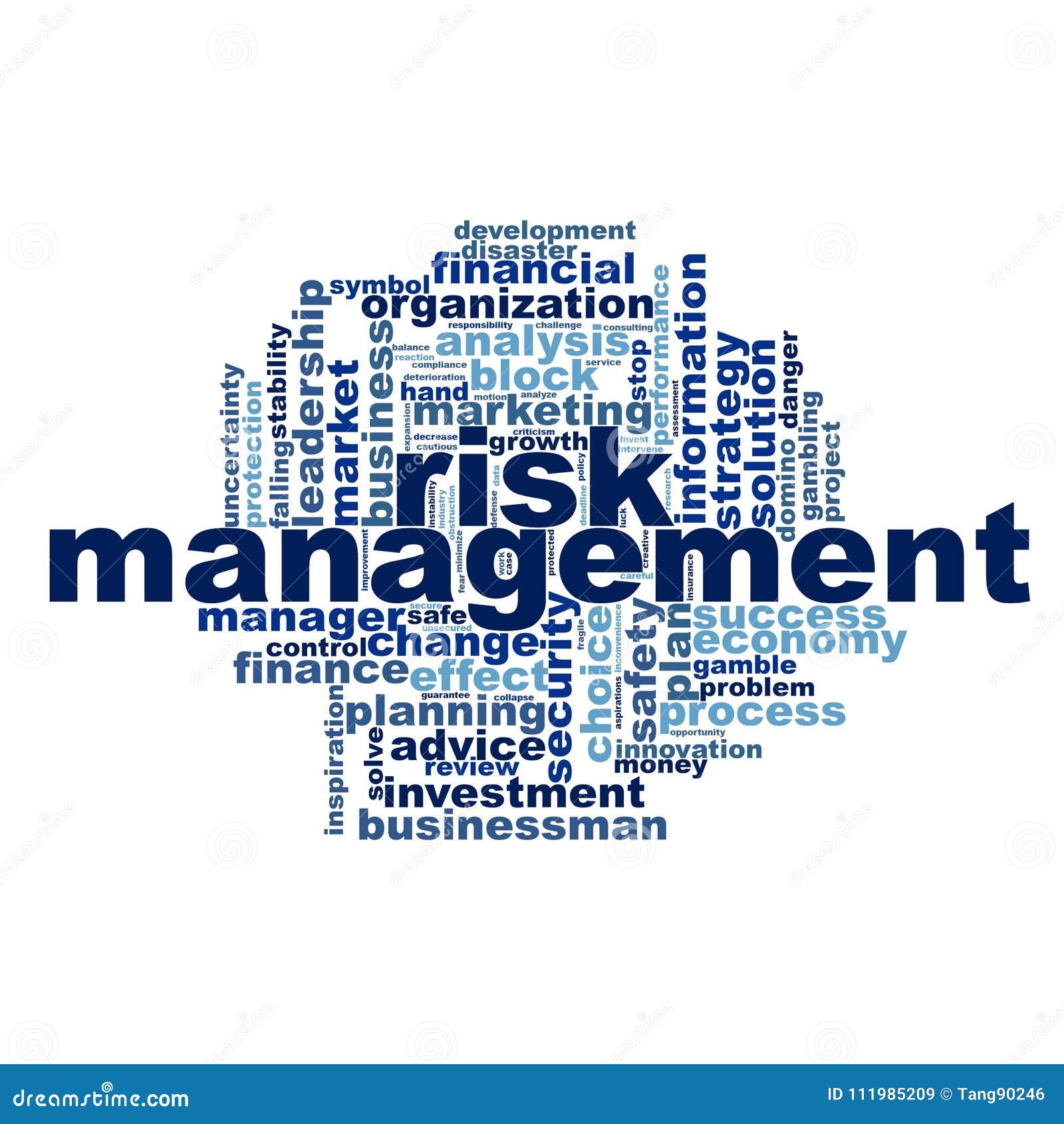 Risk management word cloud stock illustration. Illustration of analysis