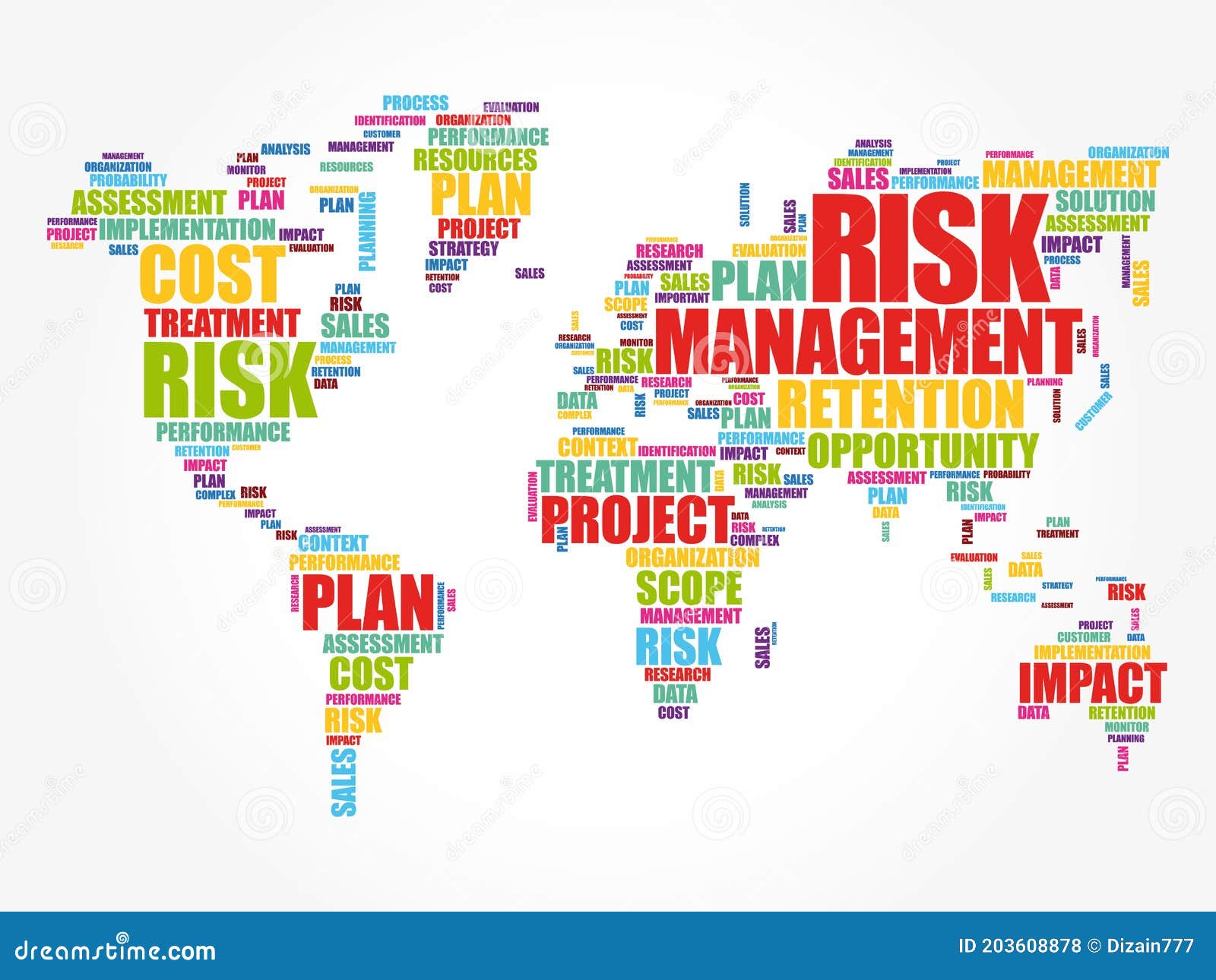 Risk Management word cloud stock illustration. Illustration of business