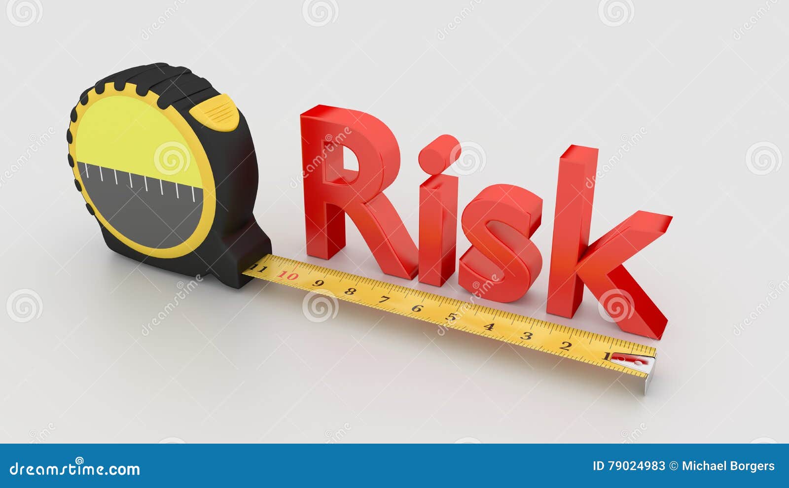 Risk Measurement Concept with Tape Isolated on White Stock Illustration ...