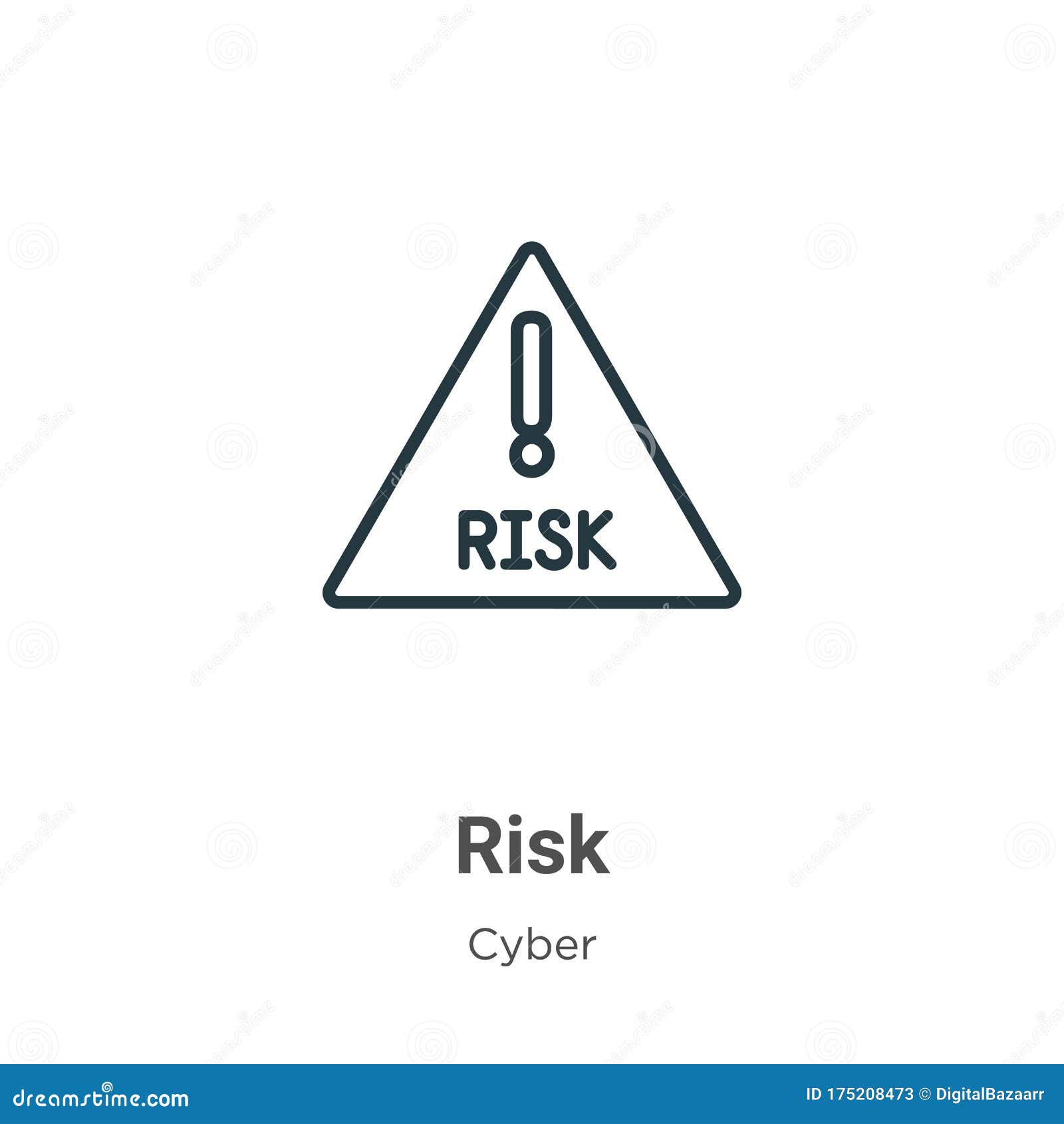 Risk Outline Vector Icon. Thin Line Black Risk Icon, Flat Vector Simple