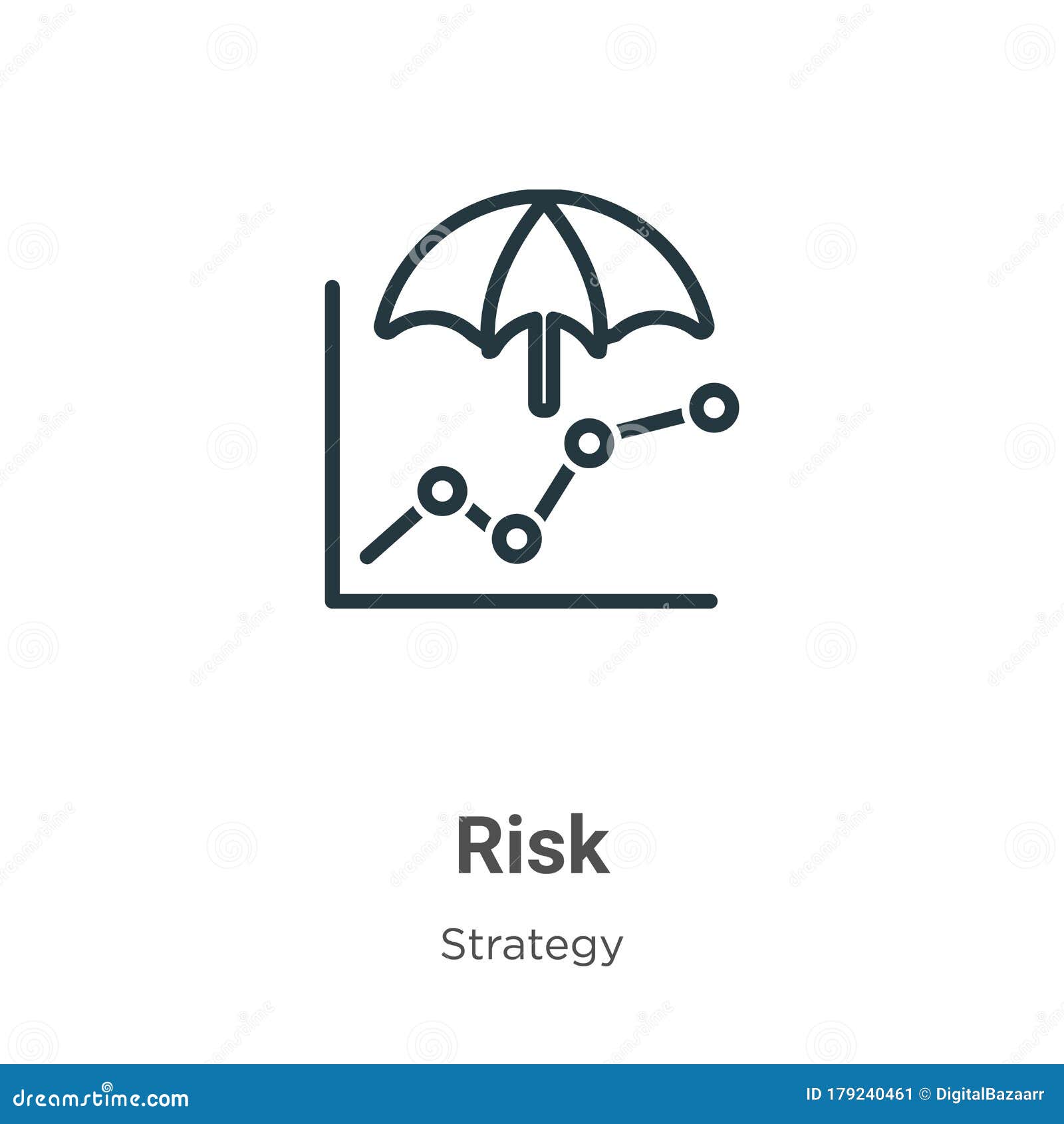 Risk Outline Vector Icon. Thin Line Black Risk Icon, Flat Vector Simple