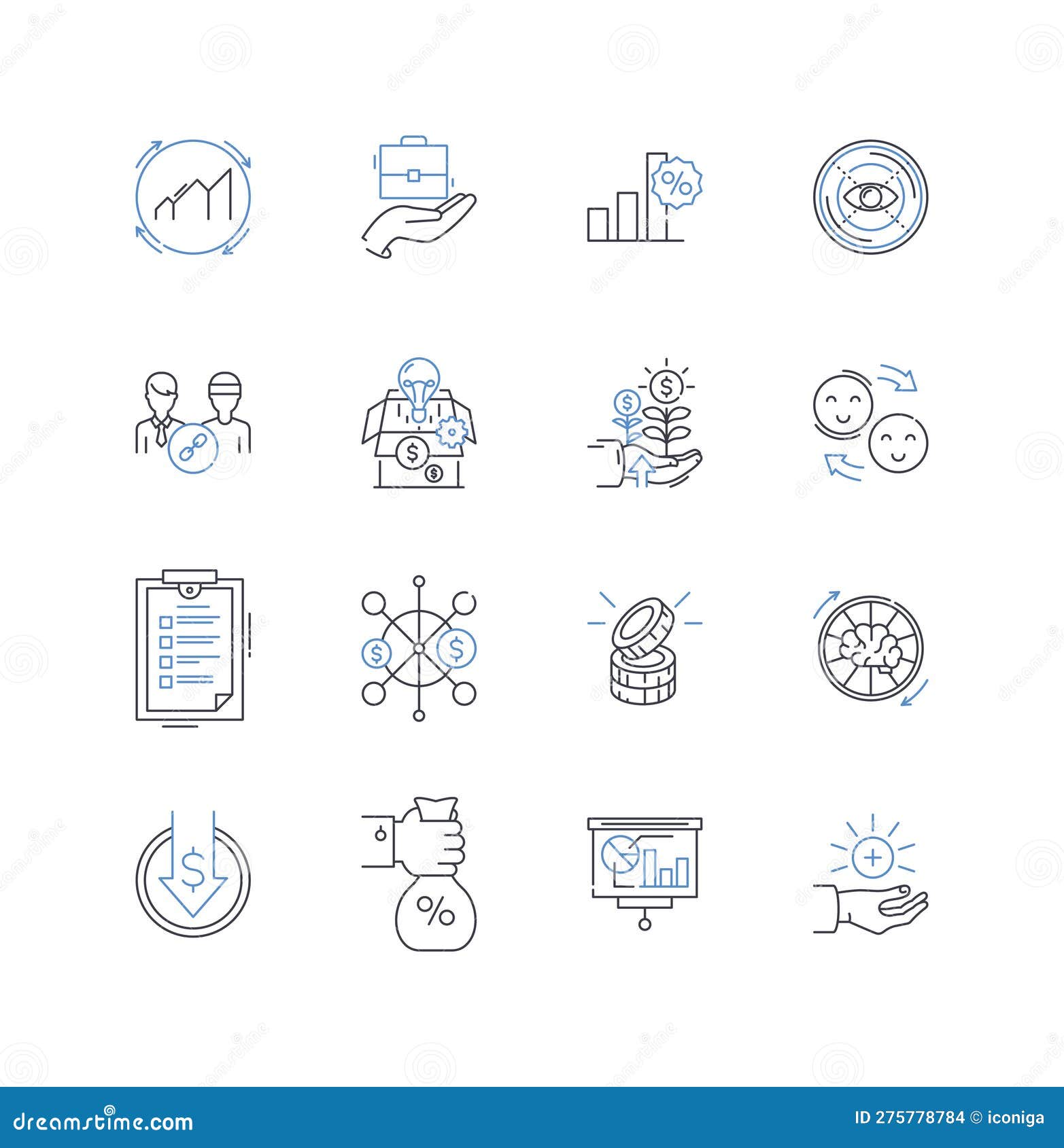 Risk Planning Line Icons Collection. Assessment, Mitigation, Management