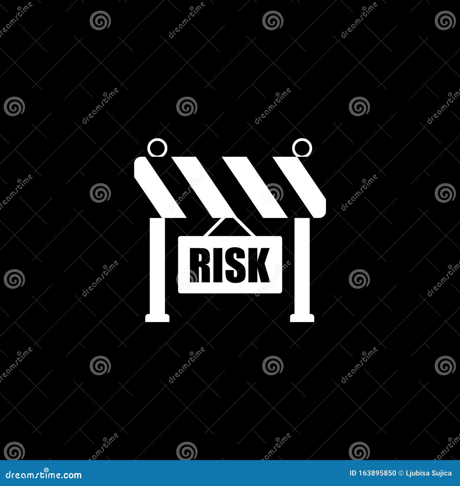Risk Sign Isolated on Black Background Stock Vector - Illustration of