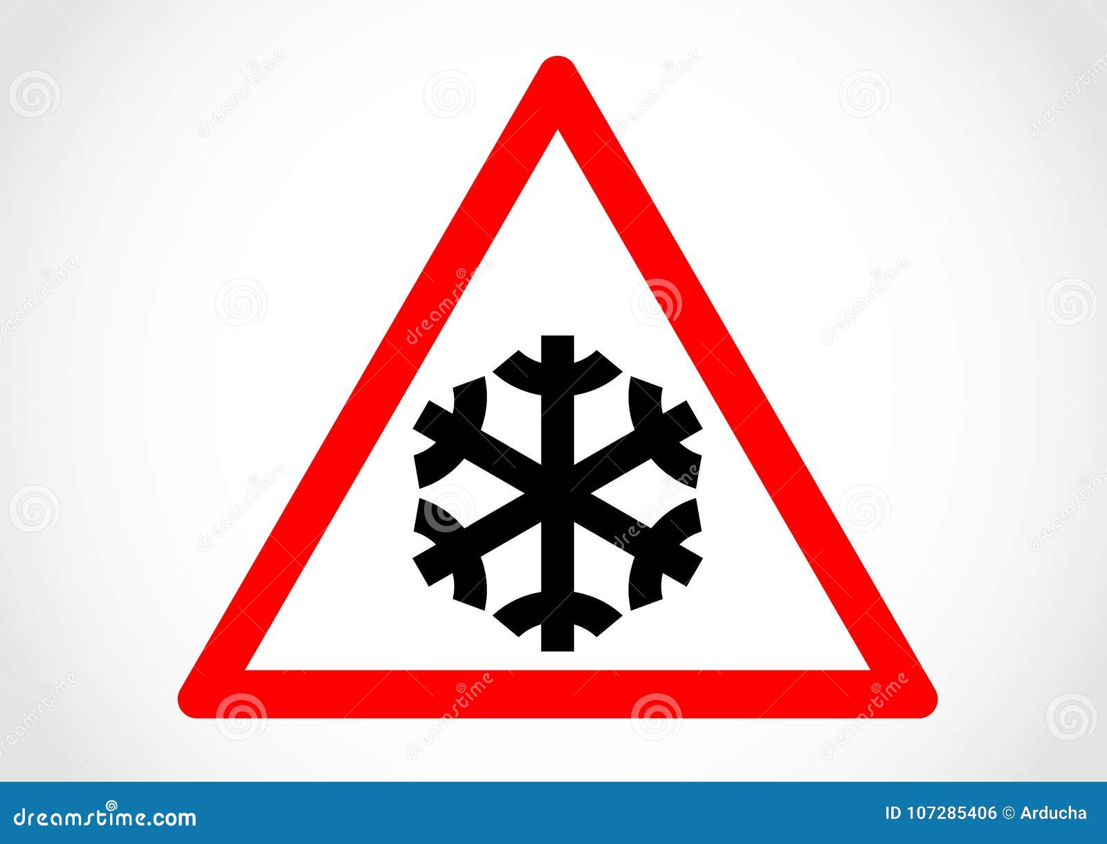 Risk of Snow or Ice Information Road Sign Stock Vector - Illustration ...