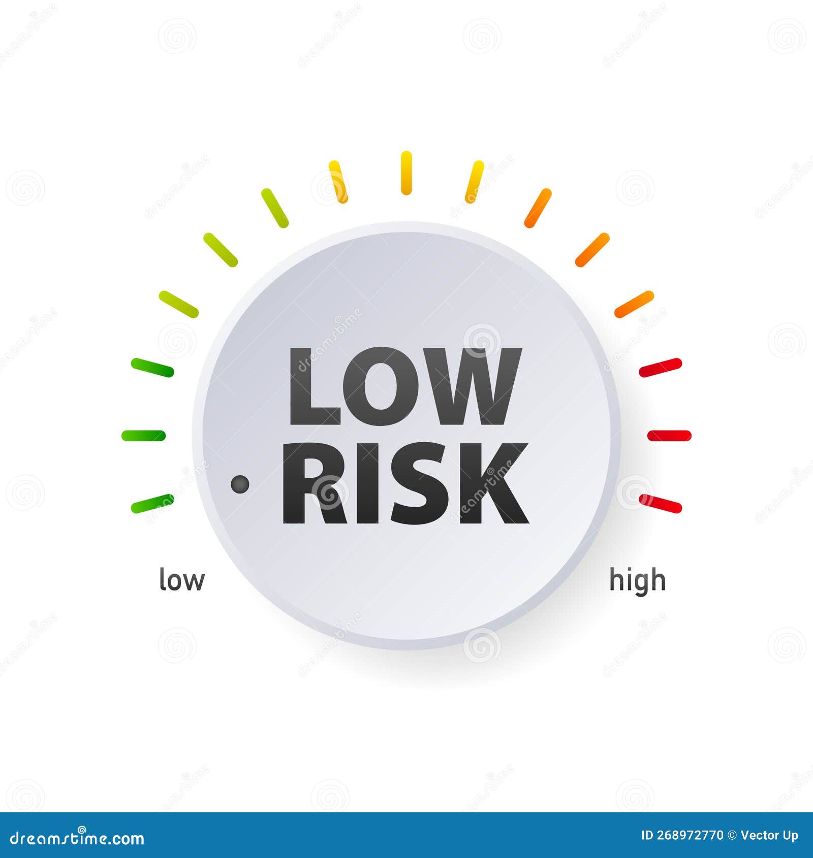 Risk Speedometer. Risk Gauge Icon Stock Illustration - Illustration of