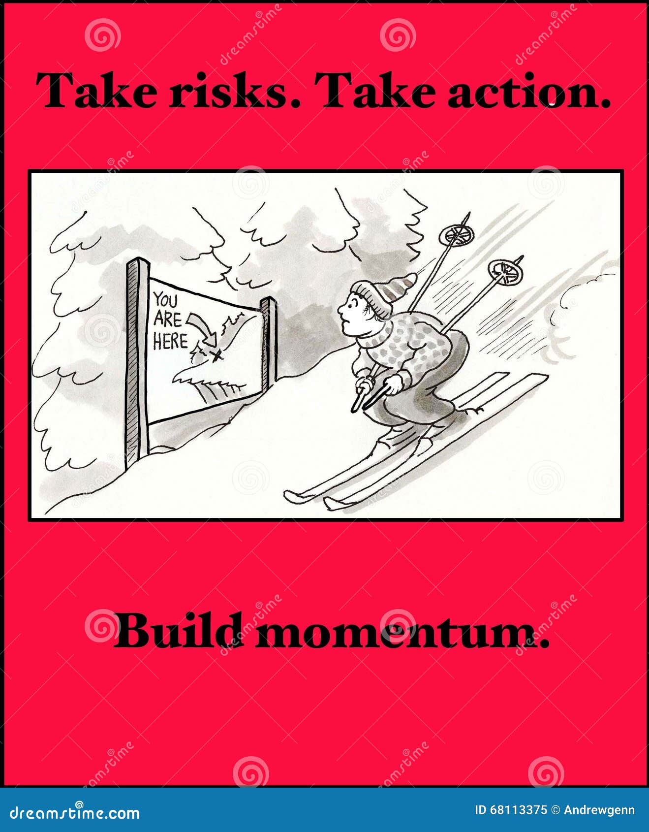 Risk Taker stock illustration. Illustration of skier - 68113375