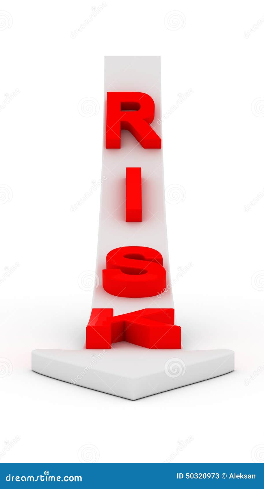 Risk text on white arrow stock illustration. Illustration of business