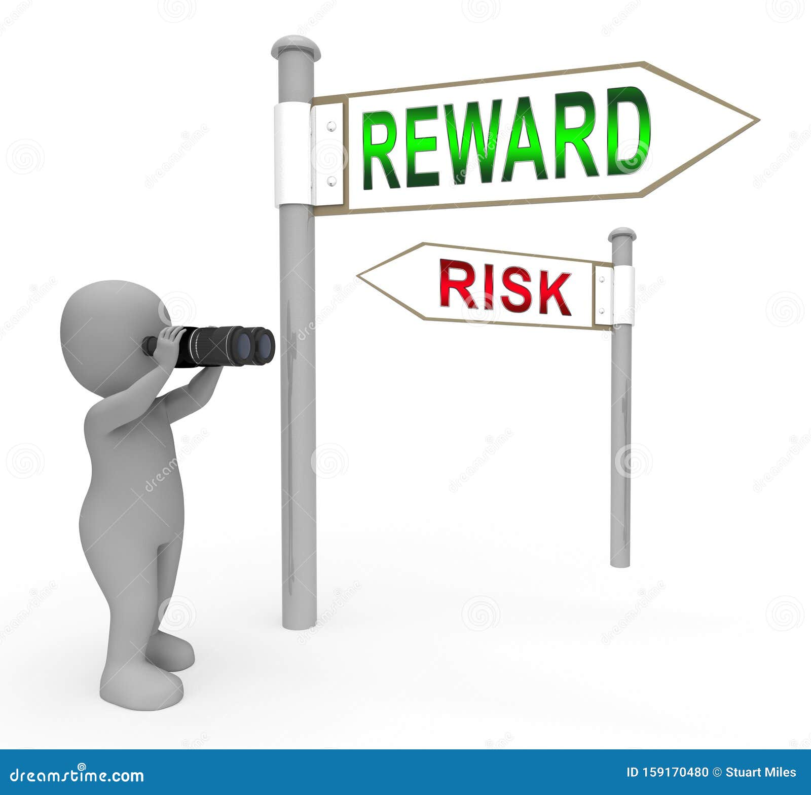 Risk Vs Reward Strategy Signs Depicts the Hazards in Obtaining Success