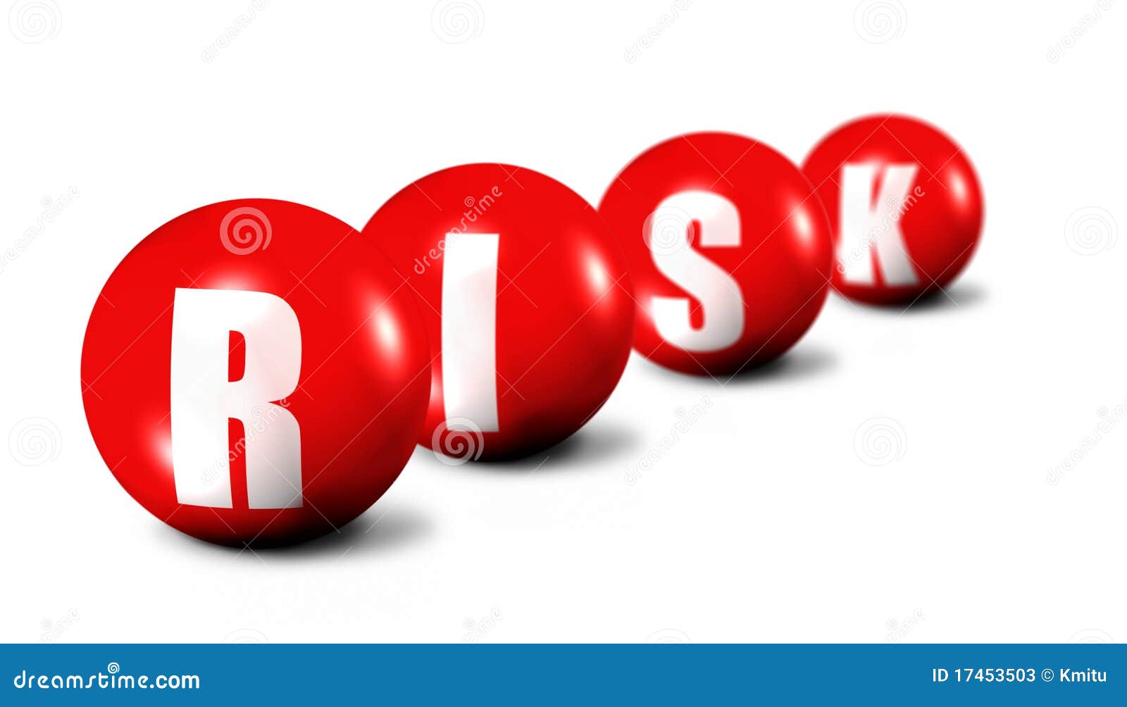 risk word made of 3d spheres