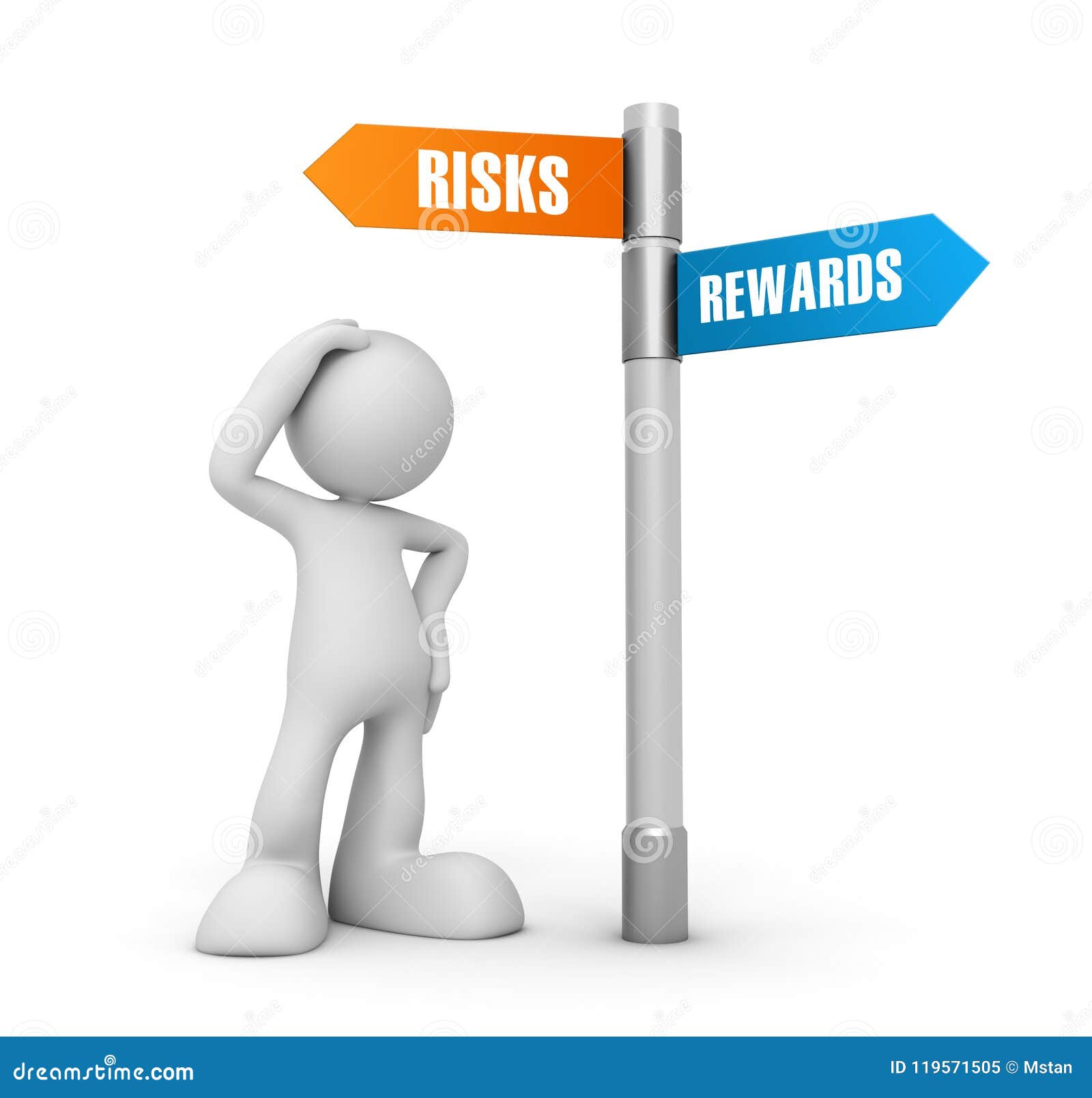 Risks Rewards Concept 3d Illustration Stock Illustration - Illustration