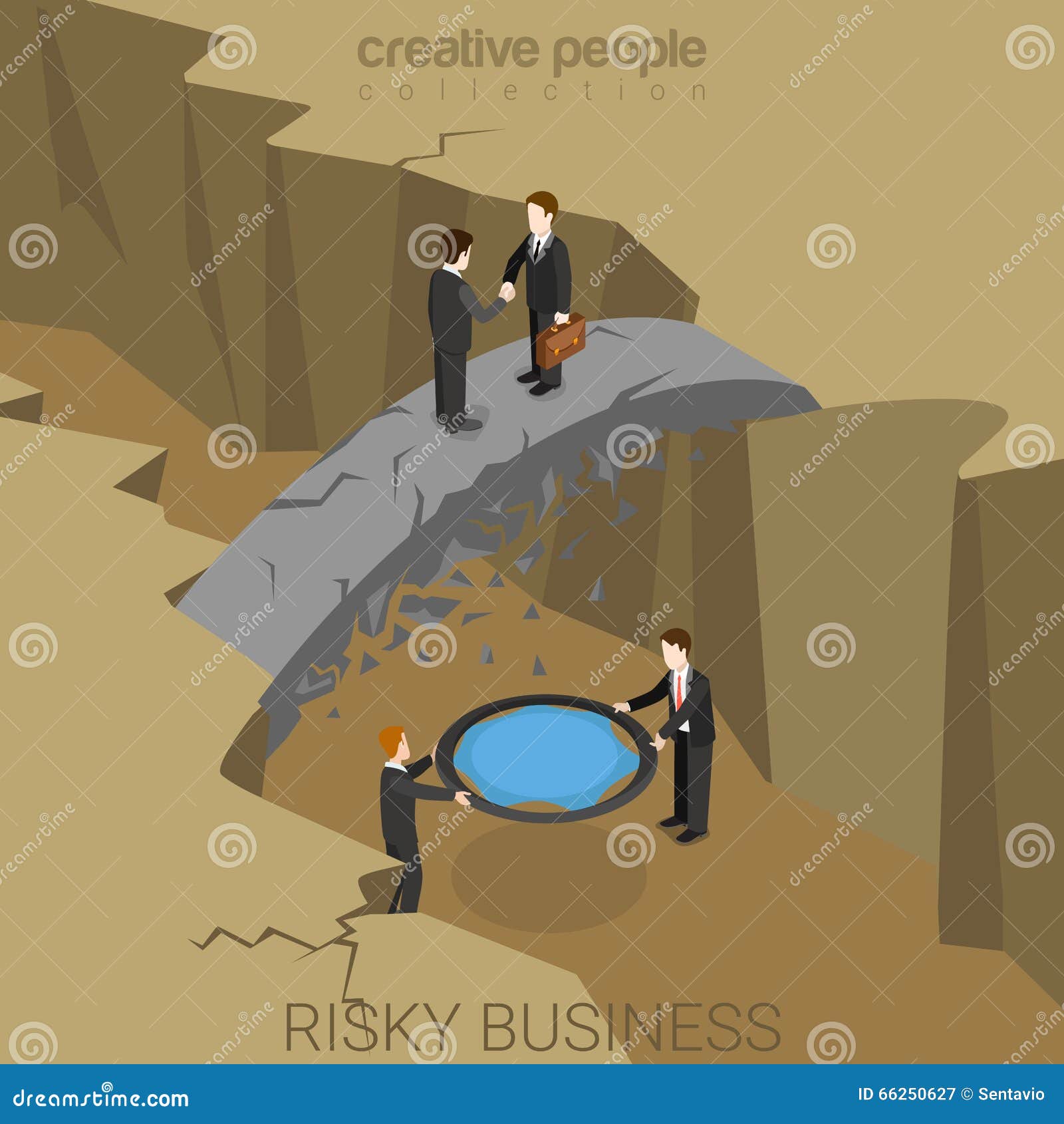 risky business risk insurance flat isometric  3d