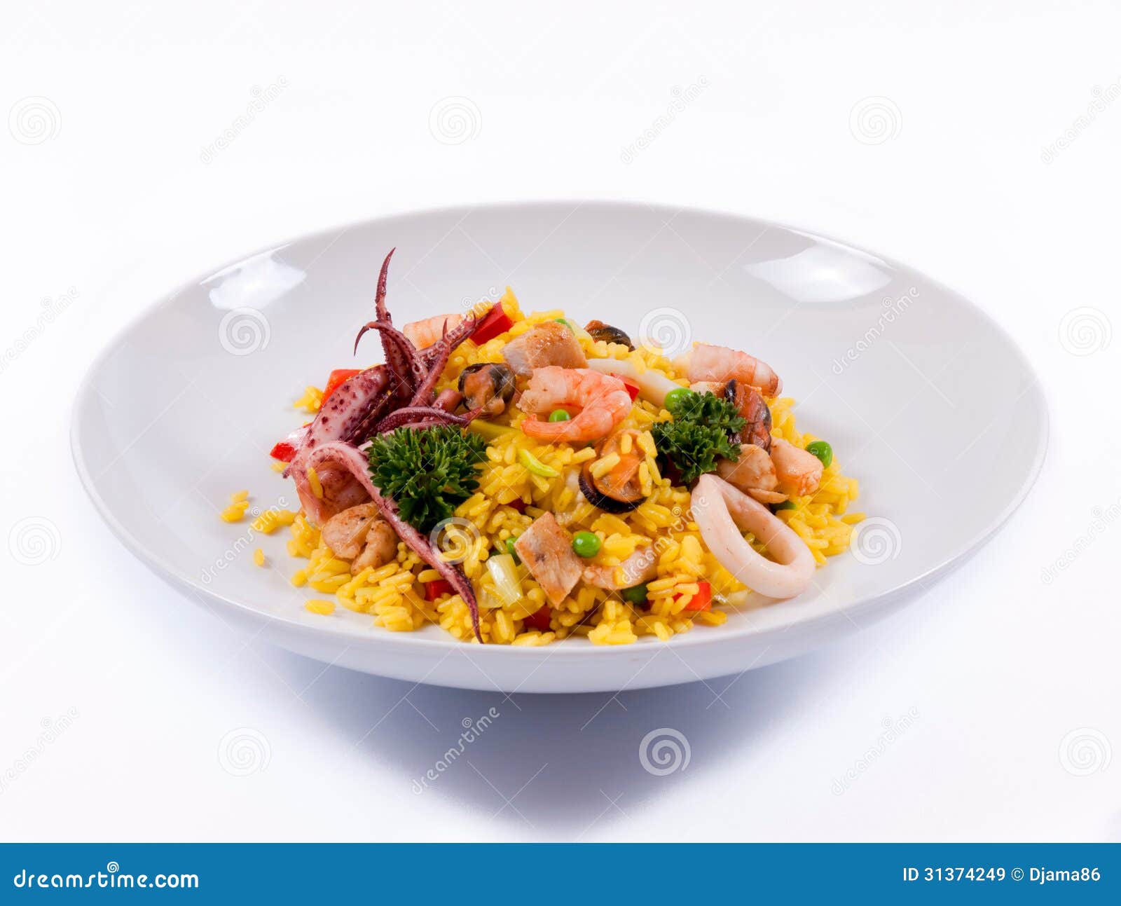 Risotto de los mariscos imagen de archivo. Imagen de aislado 31374249