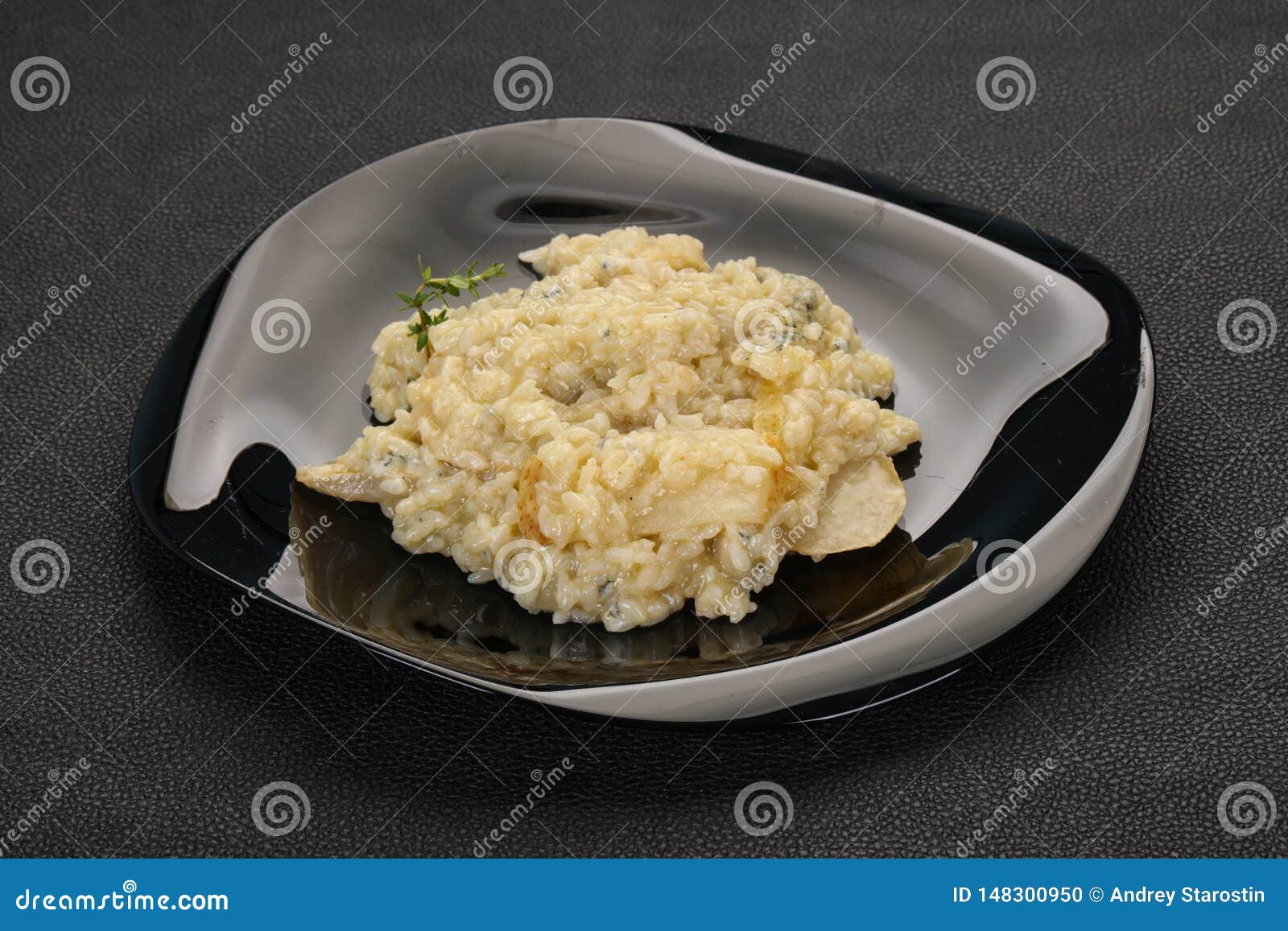 Risotto with Pear and Stock Photo Image of parmesan