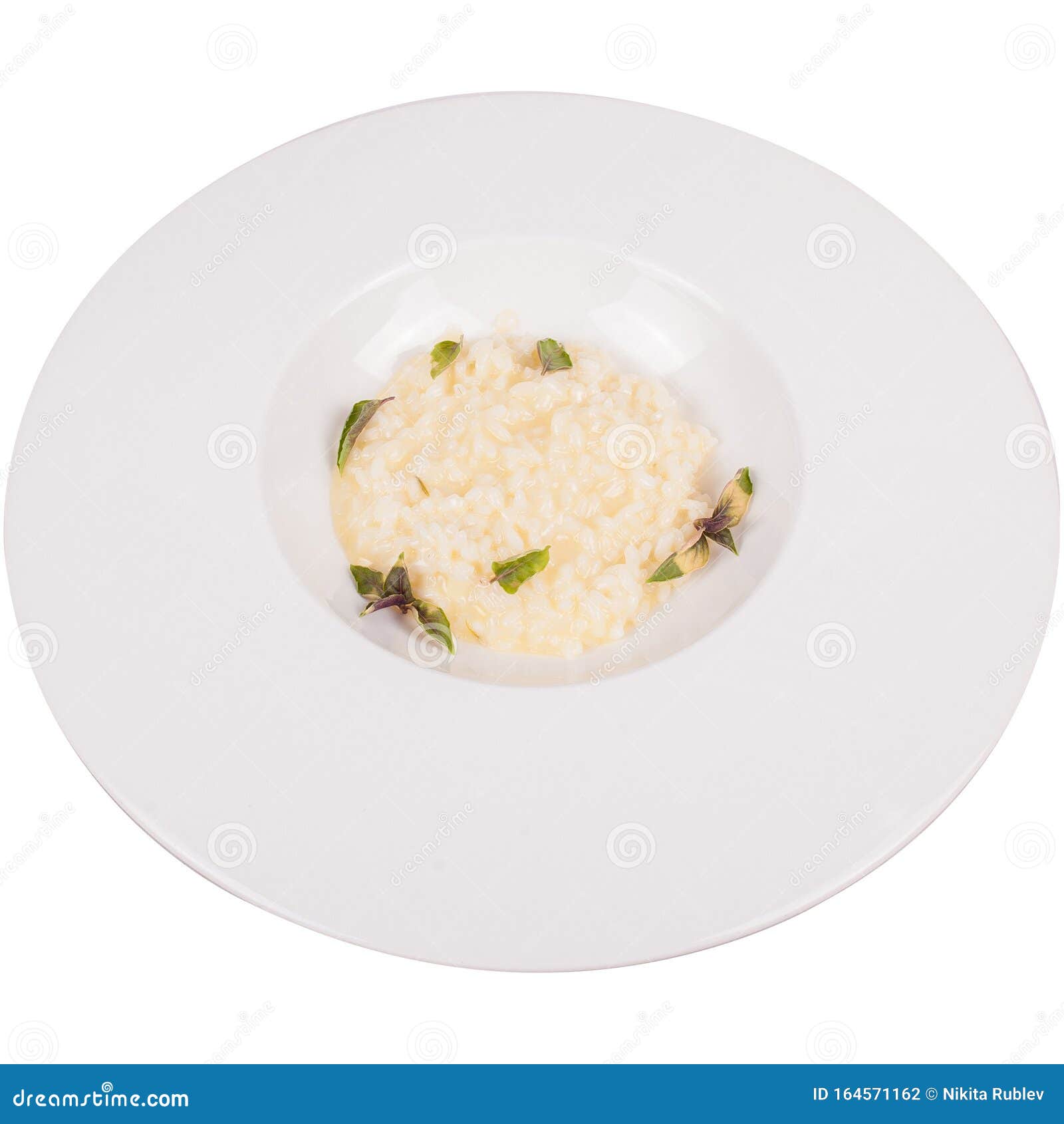 Risotto Rice on White Plate Isolated Stock Photo Image of cuisine