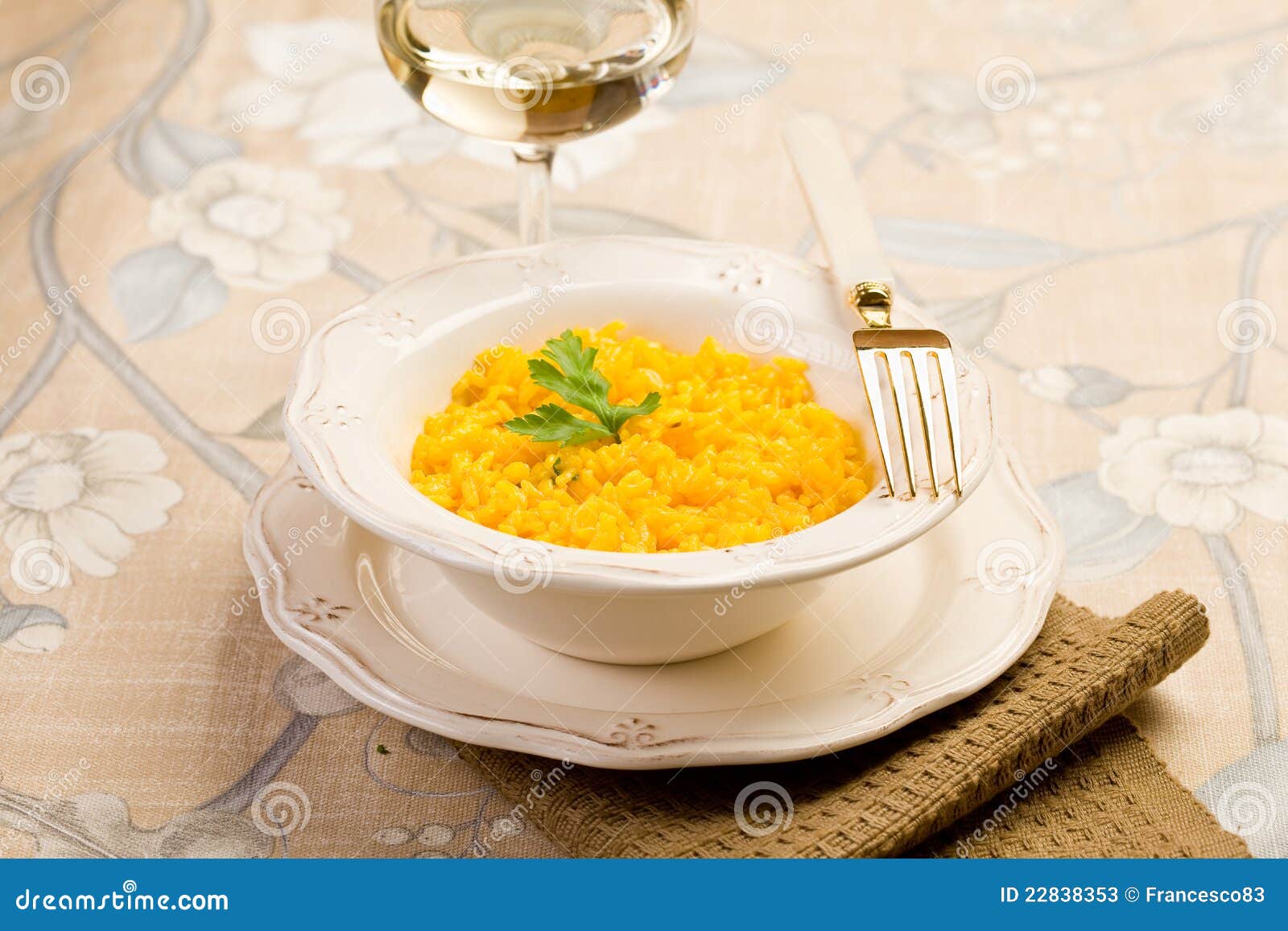 Risotto with saffron stock image. Image of creative, gold 22838353