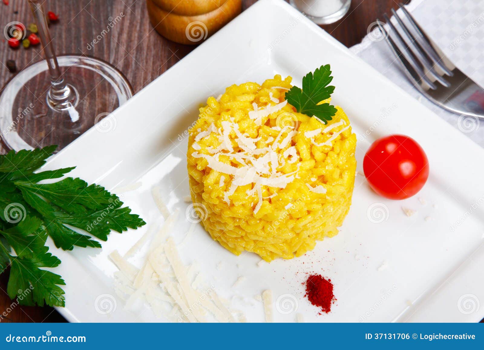 Risotto with Saffron, Risotto Alla Milanese Stock Photo Image of