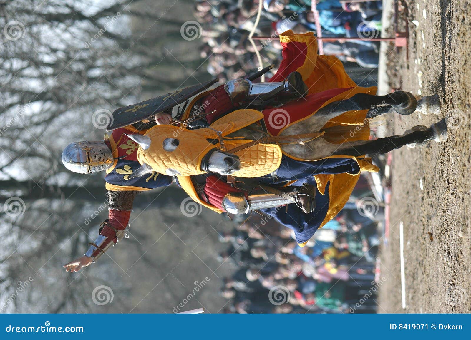 Ritter mit Pferd stockbild. Bild von wanderung, schild - 8419071