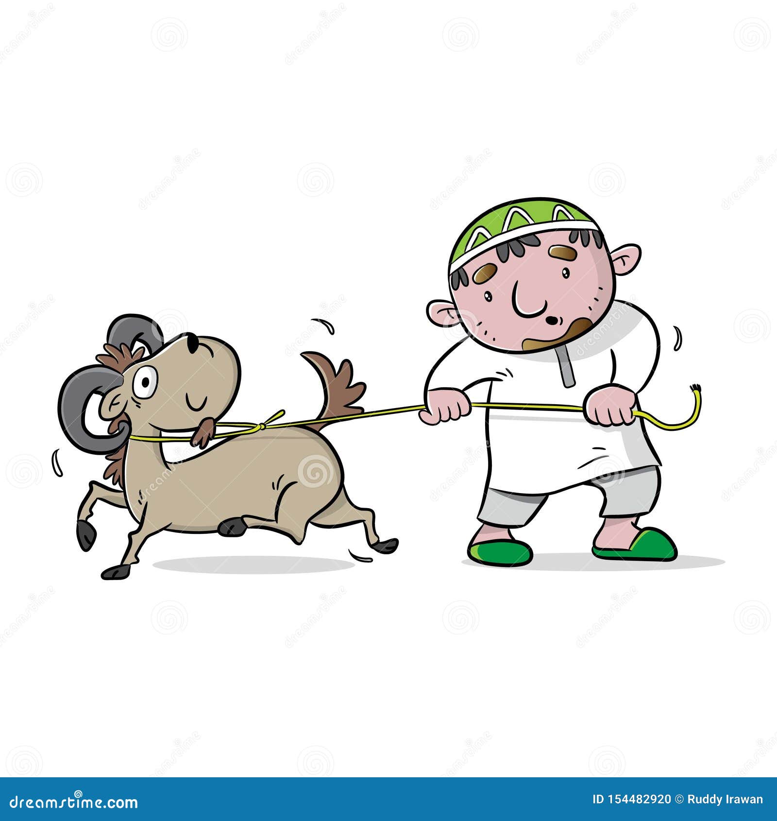 Happy eid al adha stock vector. Illustration of goat - 154482920