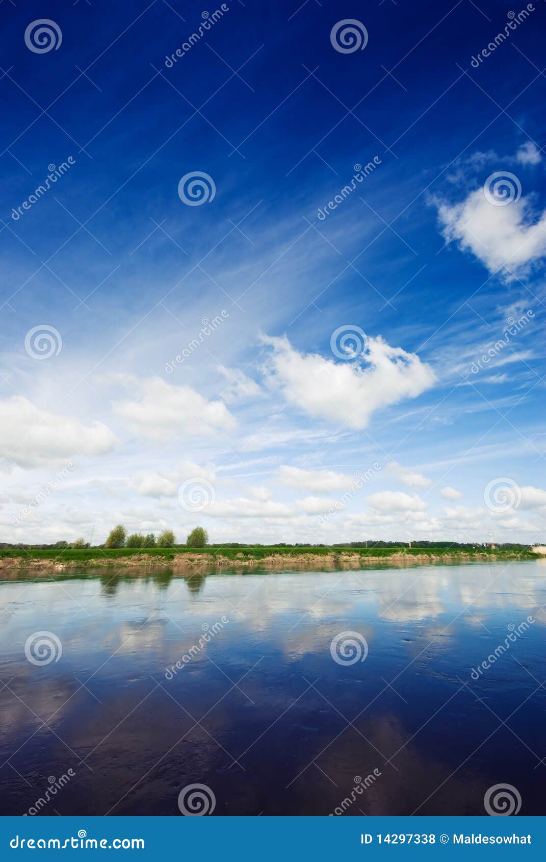 River and a blue sky stock photo. Image of white, wide 14297338