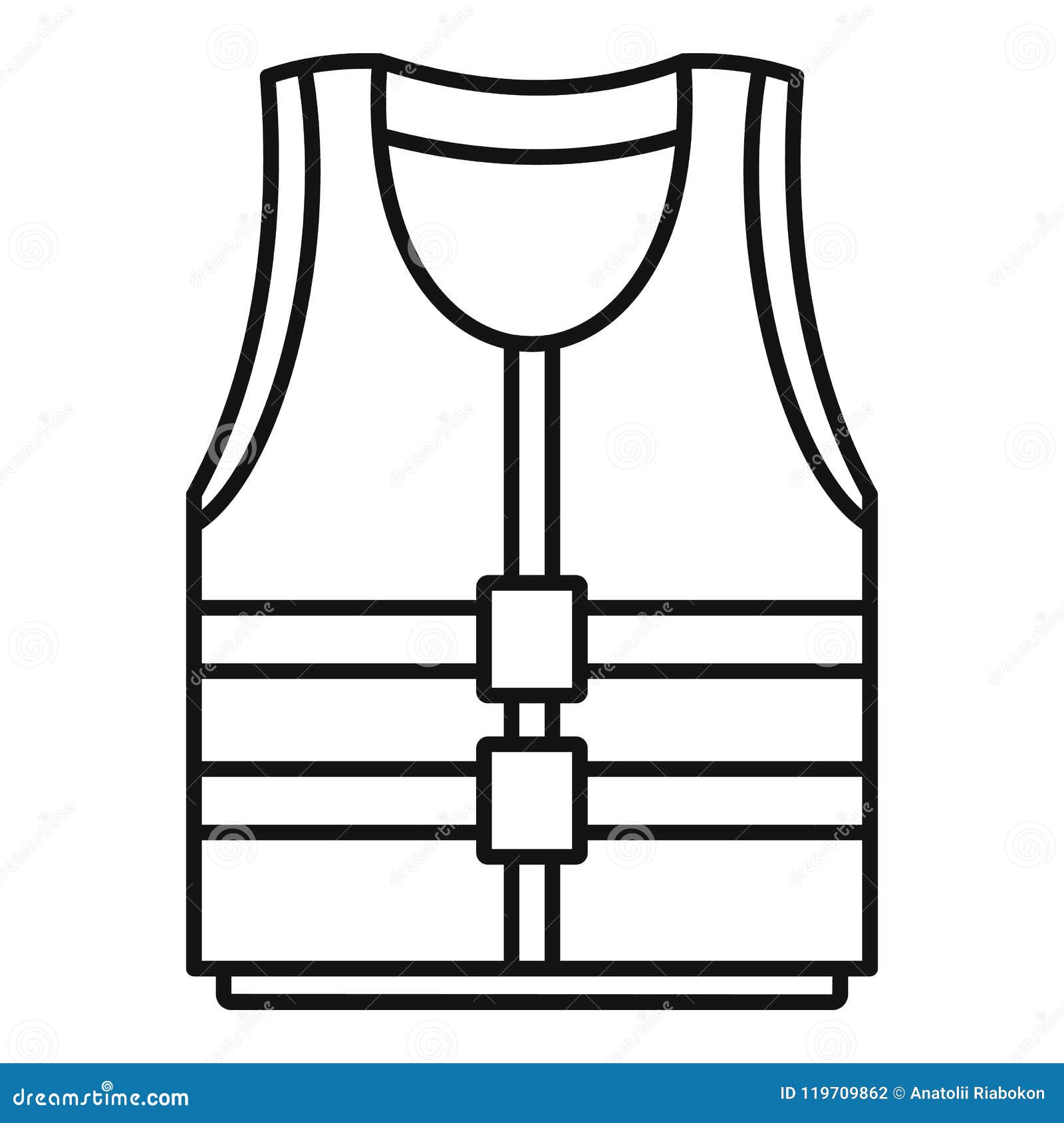 River Canoe Vest Icon, Outline Style Stock Vector - Illustration of ...