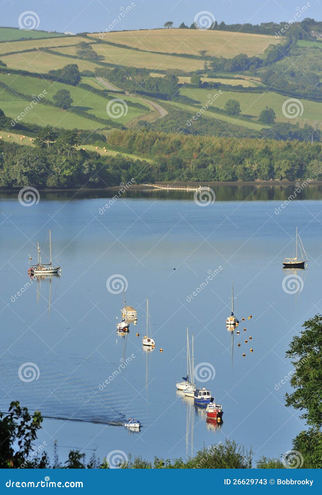 River Dart, Natural Harbour, Devon Stock Image - Image of pastoral, boat:
