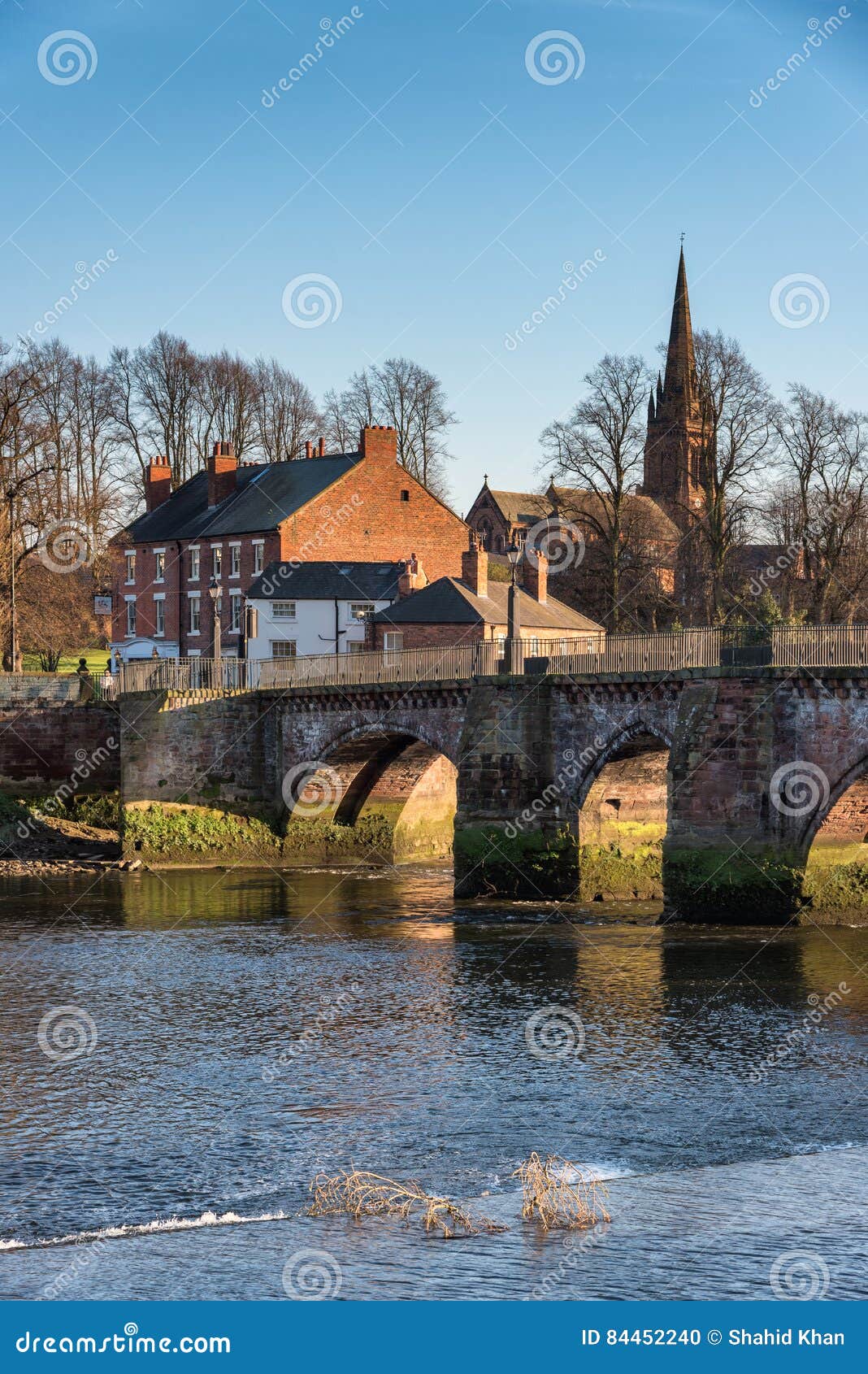 River Dee Chester England stock photo. Image of church 84452240