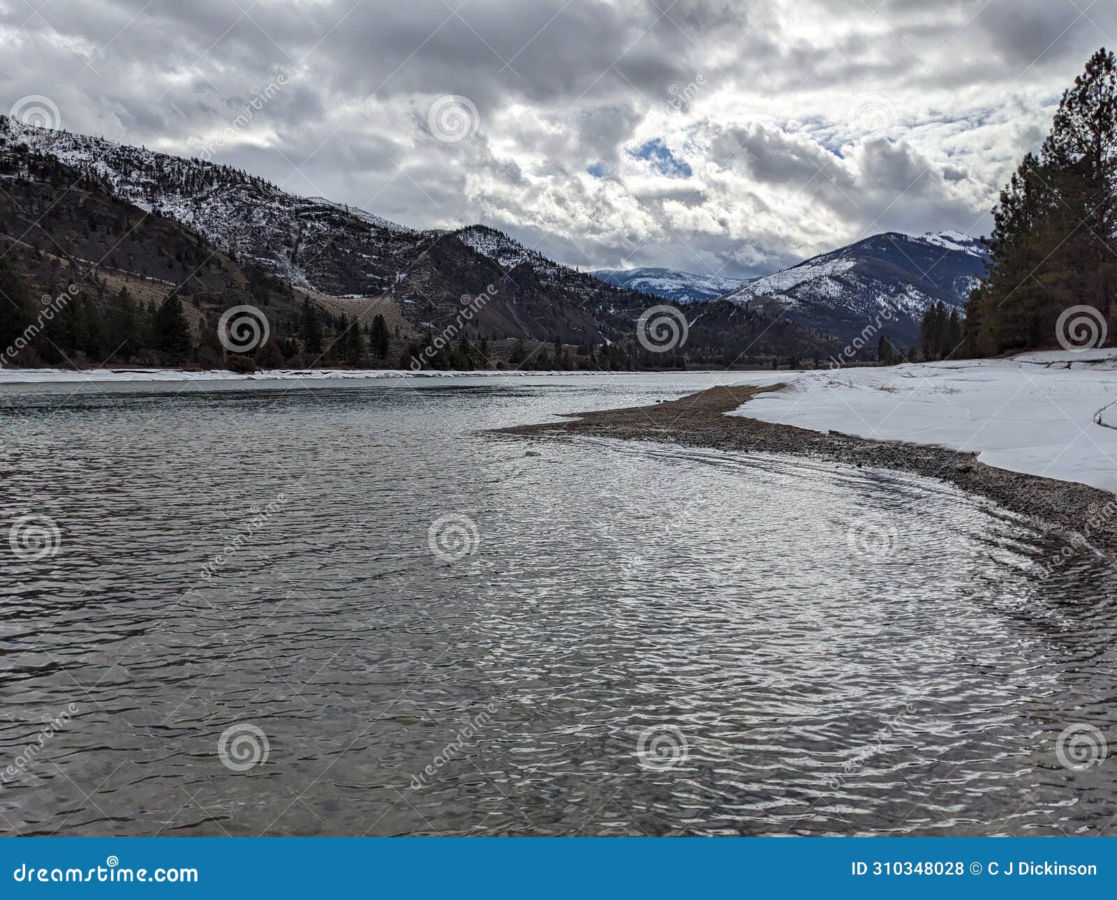 the river flows in winter