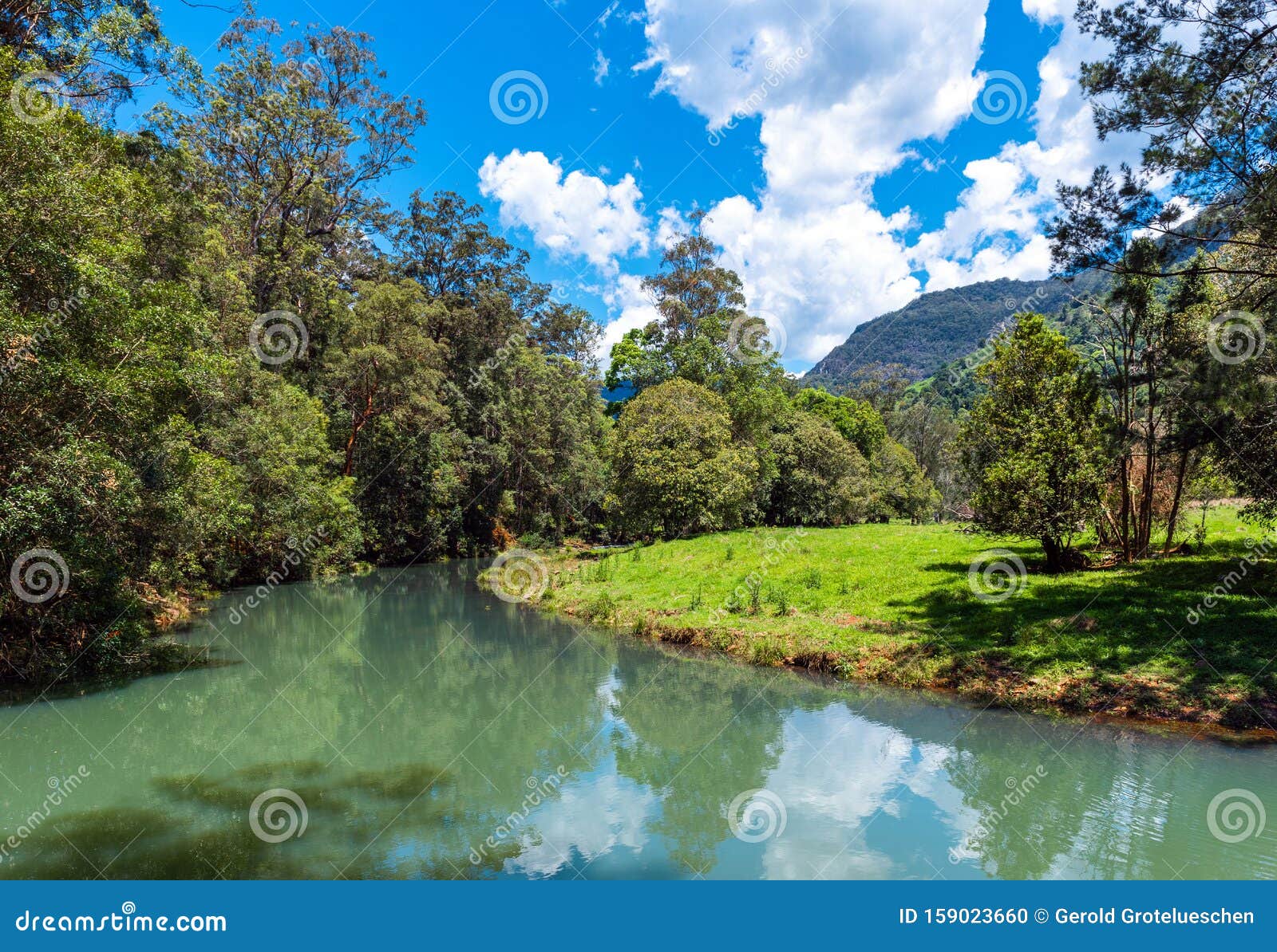 River Landscape View, Gold Coast, Queensland, Australia Stock Photo