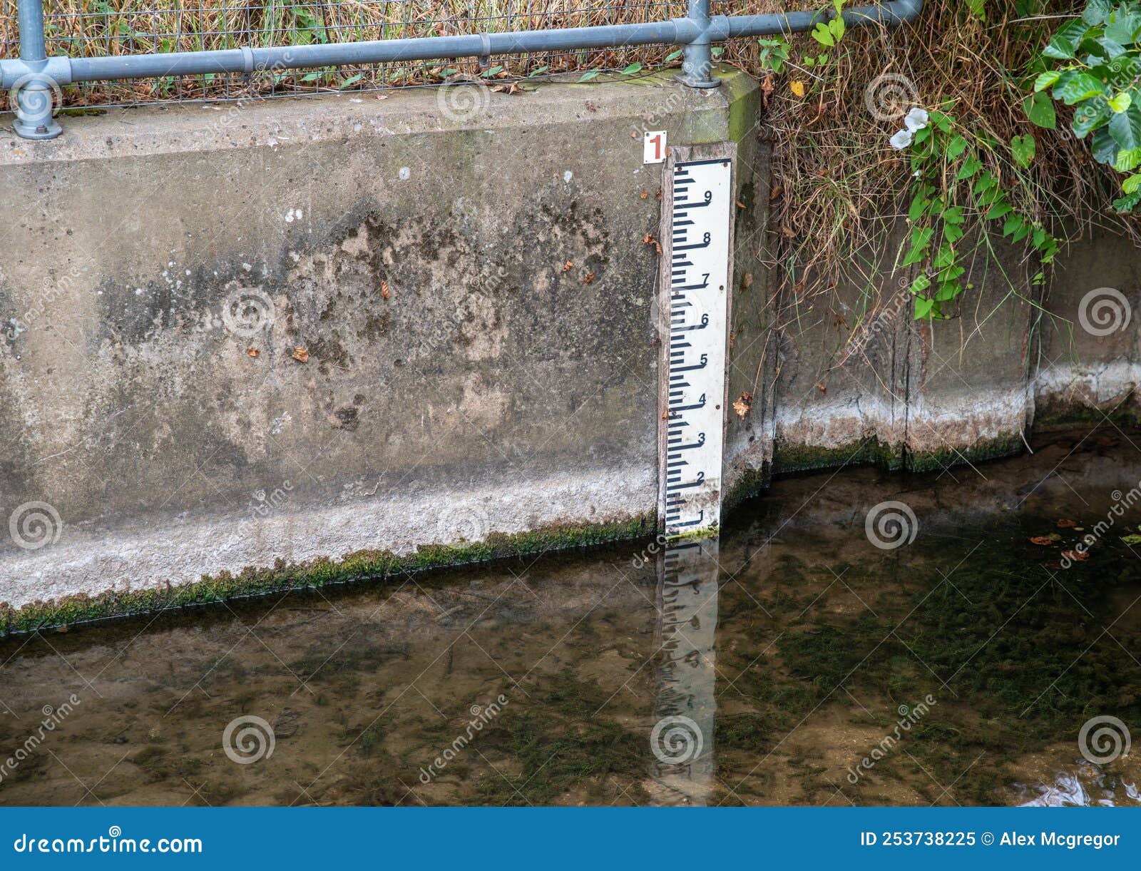 River Level Marker stock image. Image of ecology, river 253738225