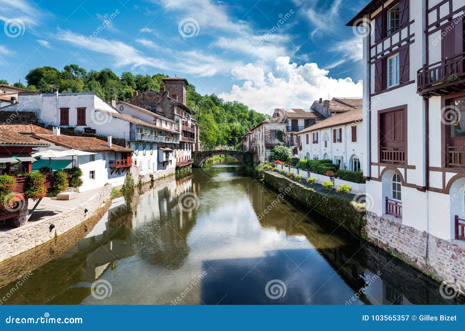 Donibane Garazi  Saint  Jean Pied de  Port Stock Image 