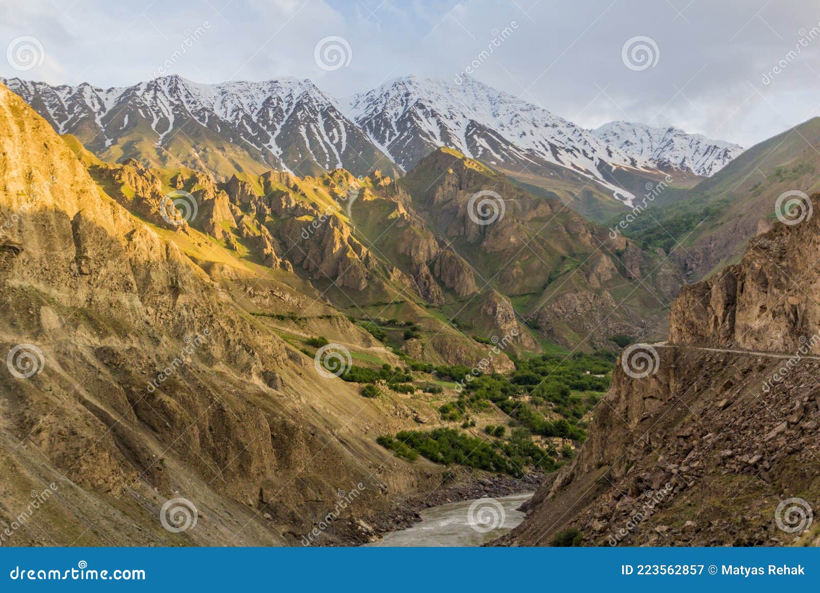 river panj pyandzh valley between tajikistan and afghanist