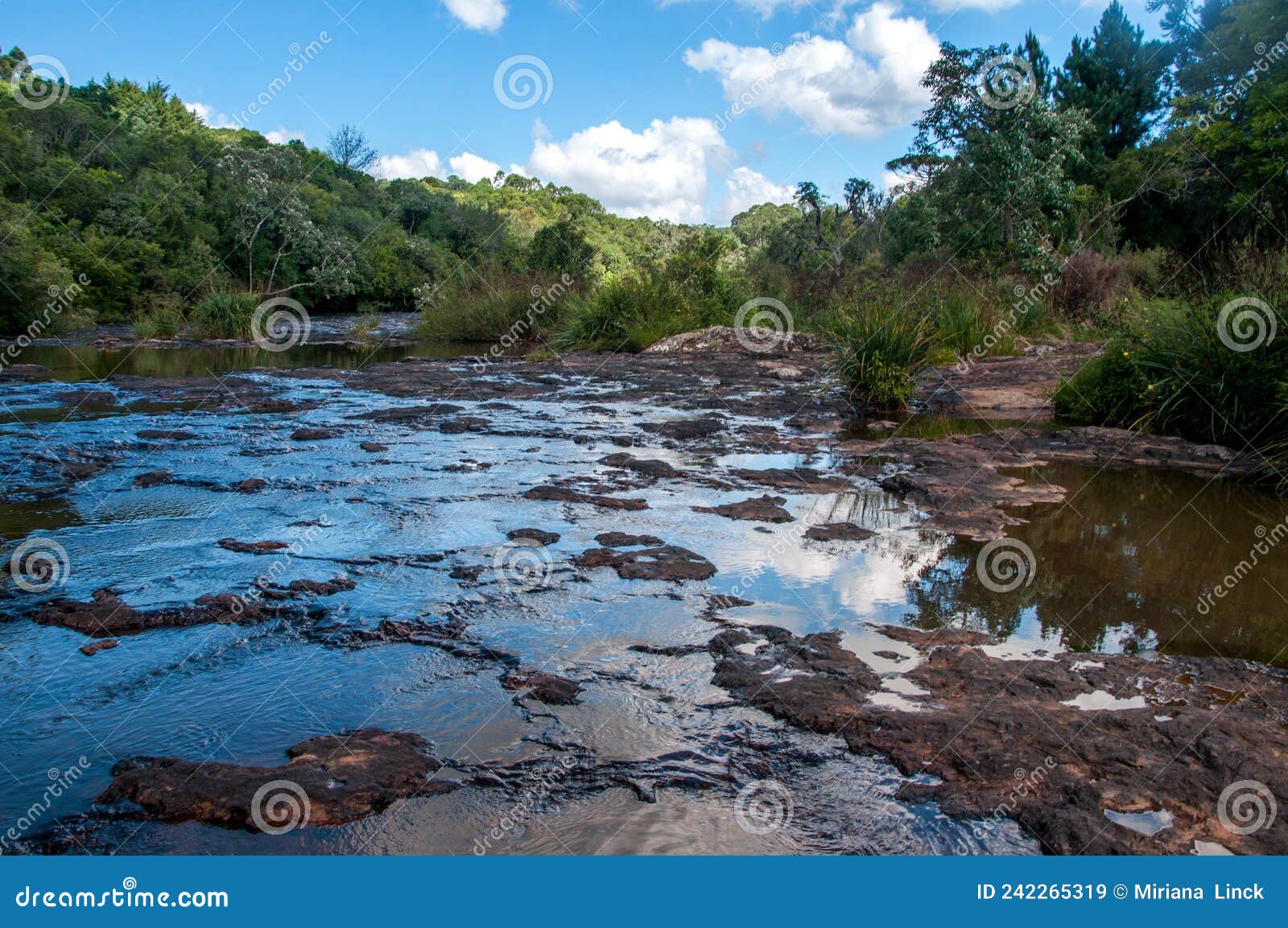river passing between the mountains in sao marcos , brazil