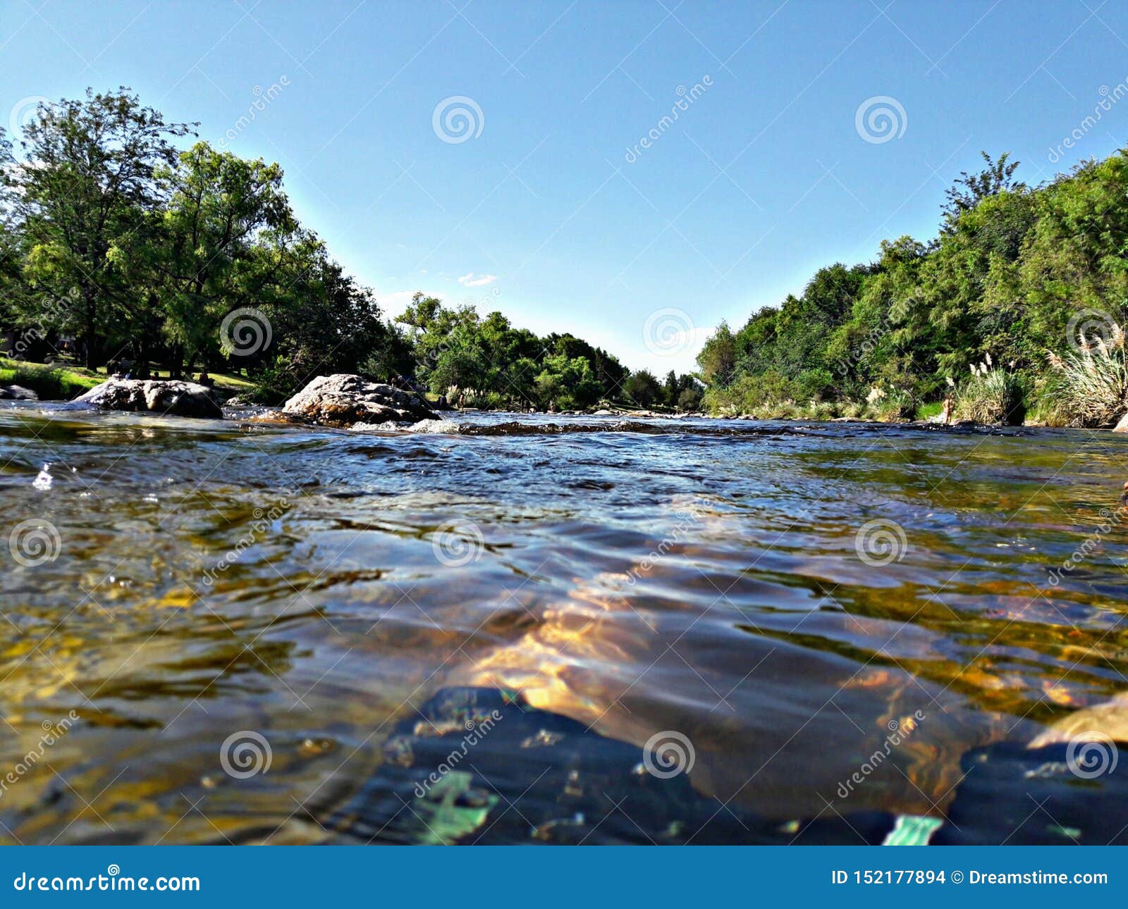 on the river.