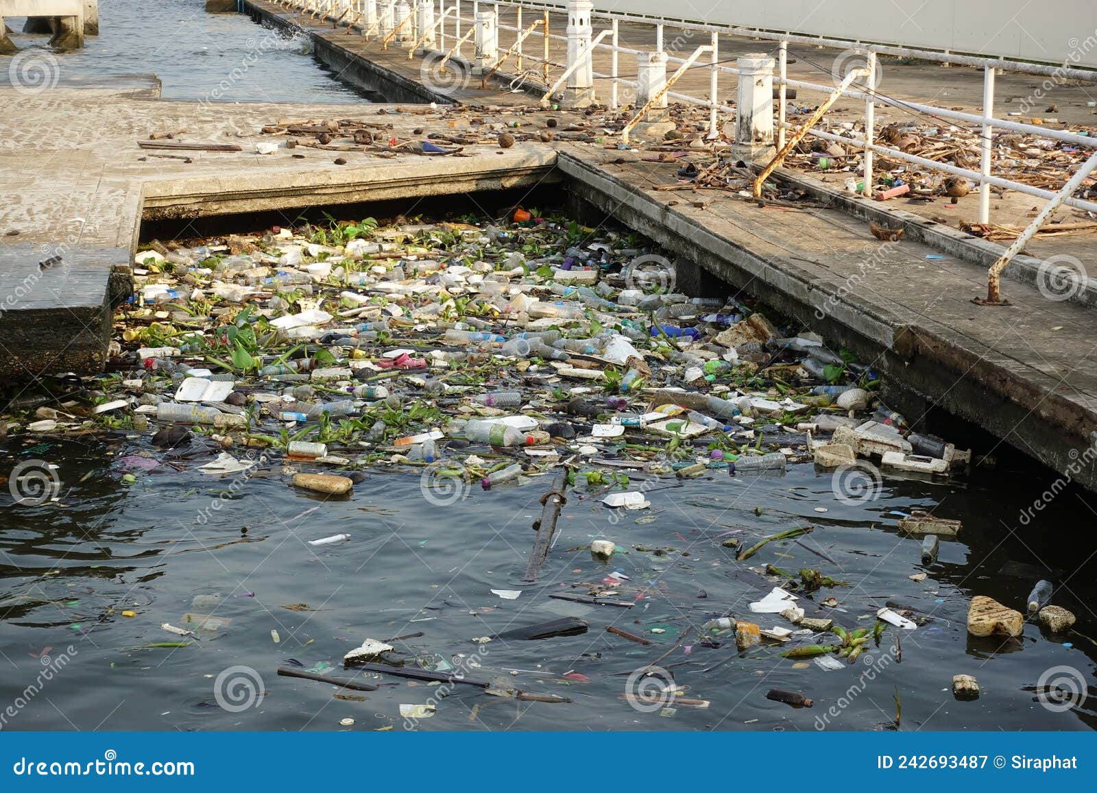 River that is Polluted with Various Garbage and Trash Editorial River that is Polluted with Various Garbage and Trash Editorial