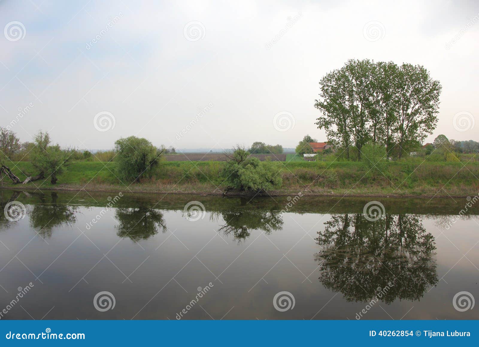The river in Serbia, the village of Ivanovo, near Pancevo, Serbia.