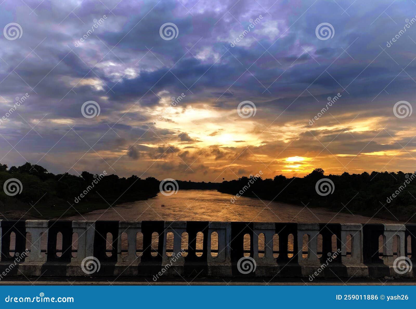 river-side sunset rainyday nature