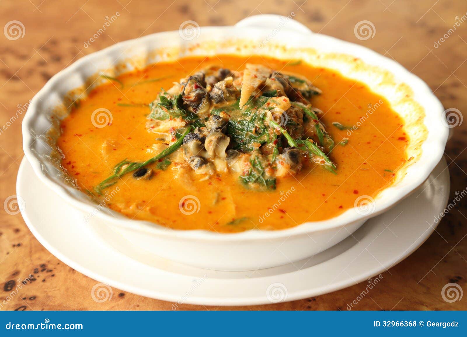 River Snail Curry Thai Food Stock Photo Image of lemon, herb 32966368